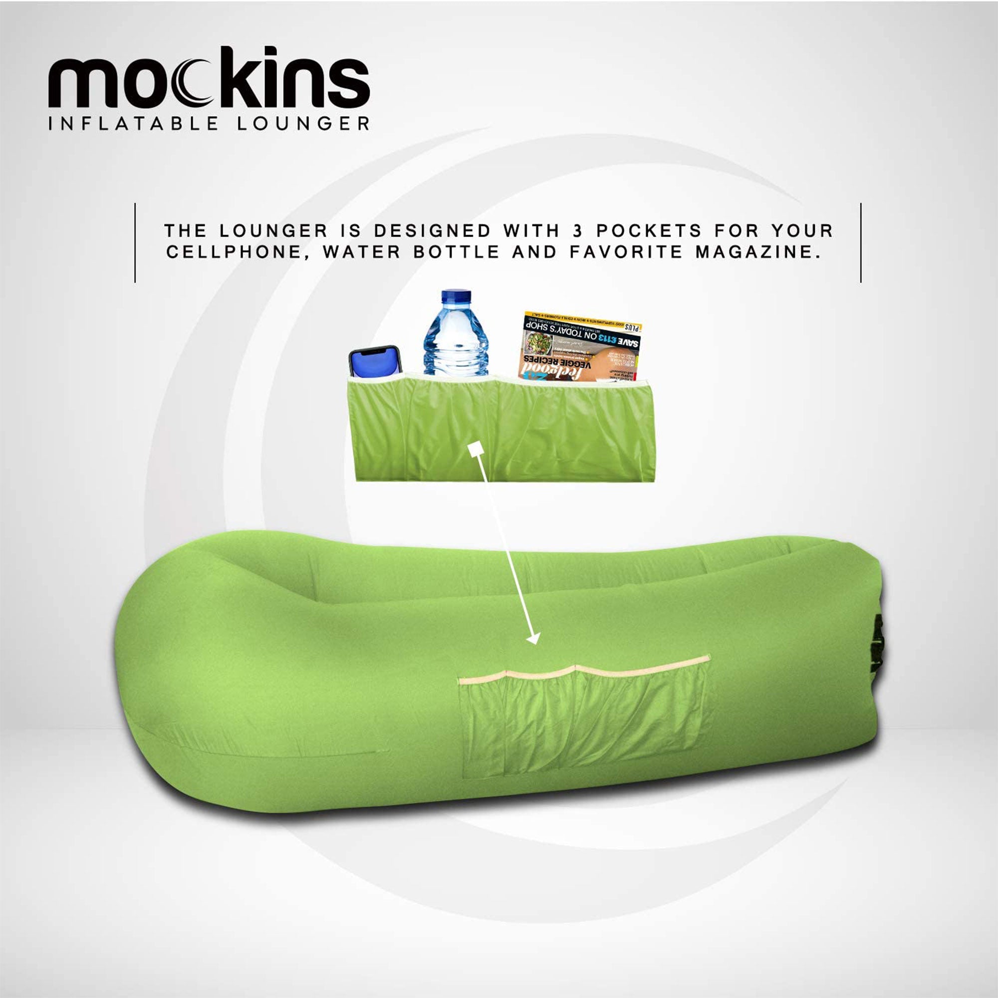 Mockins Inflatable Air Lounger for Camping, the Beach, and Picnics (Open Box) - VMInnovations
