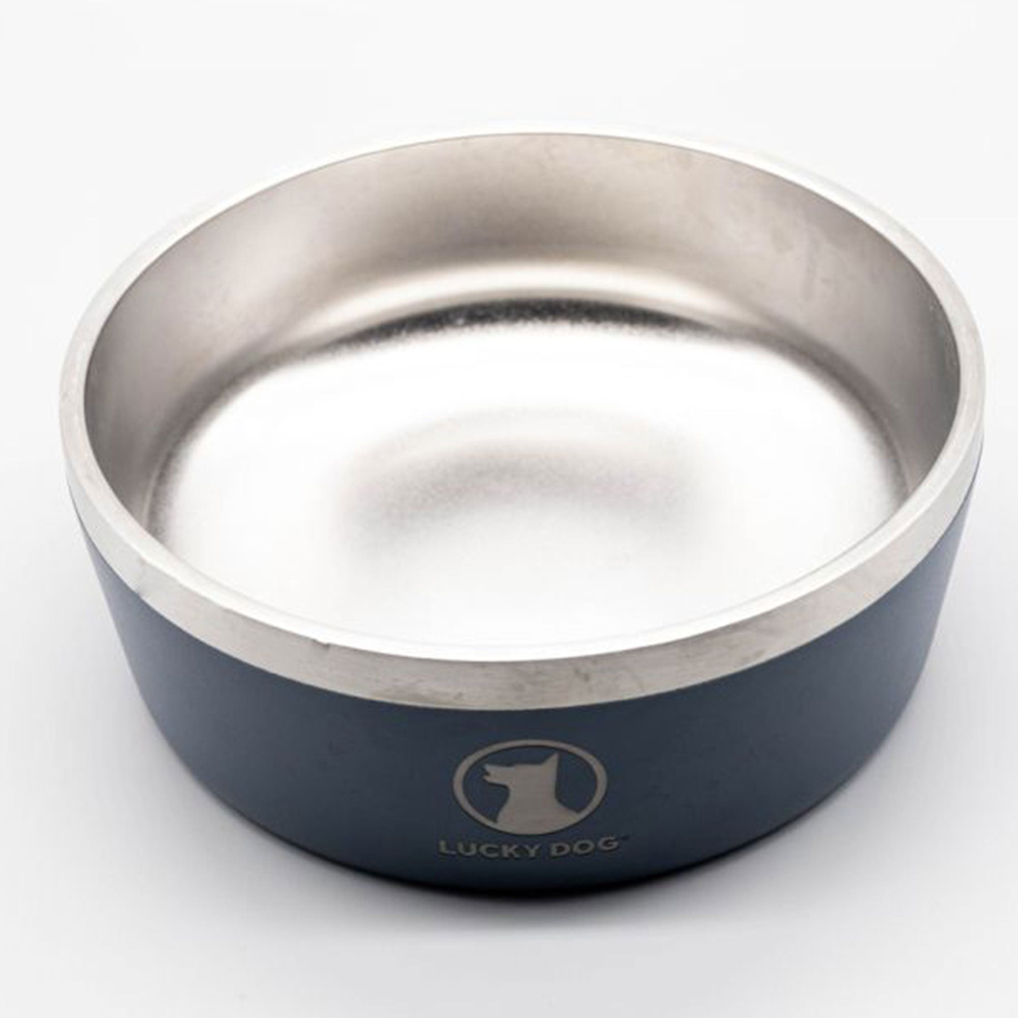 Lucky Dog INDULGE Double Wall Stainless Steel Dog Bowl, 5 Cup, 40 Ounce, Blue