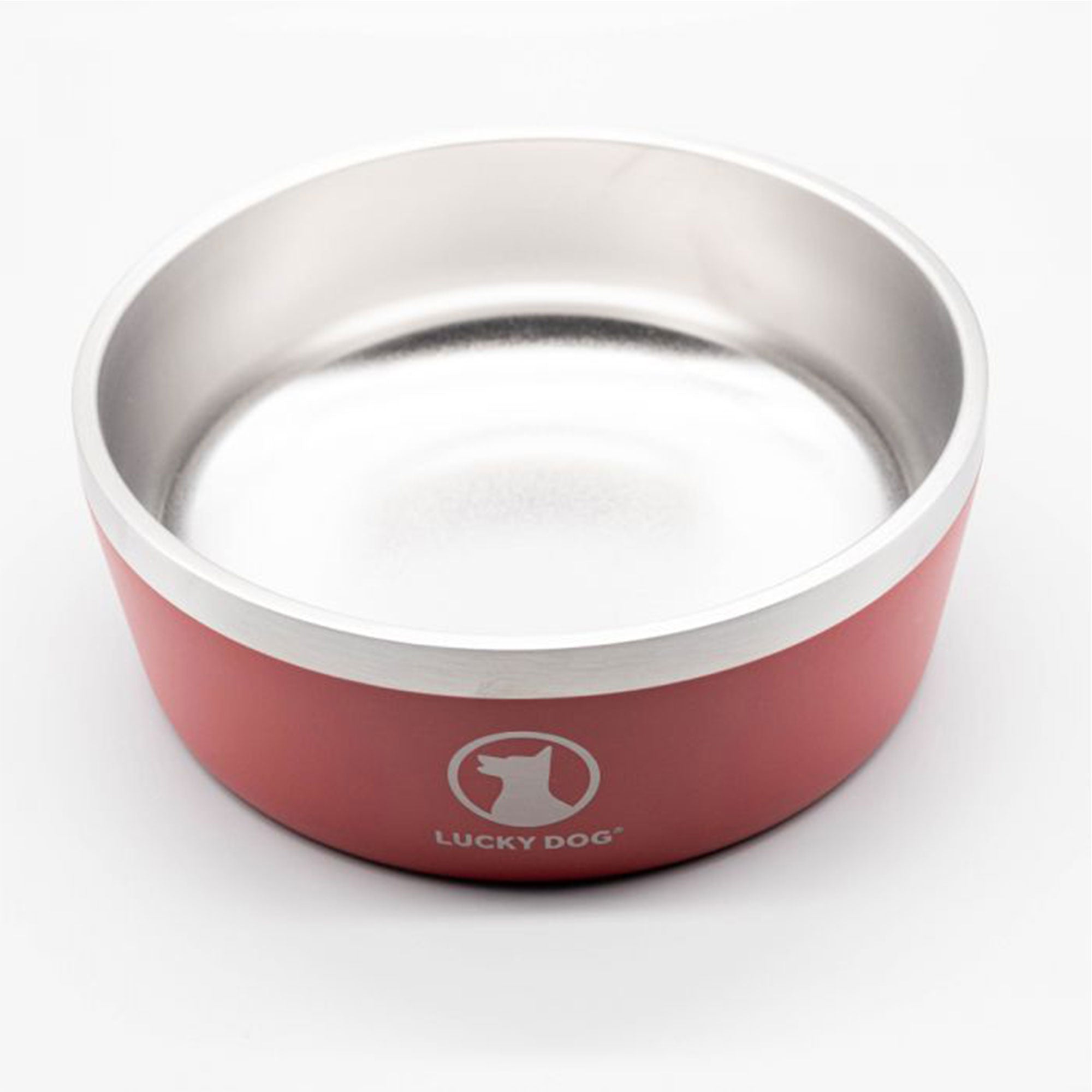 Lucky Dog INDULGE Double Wall Stainless Steel Dog Bowl, 5 Cup, 40 Ounce, Red