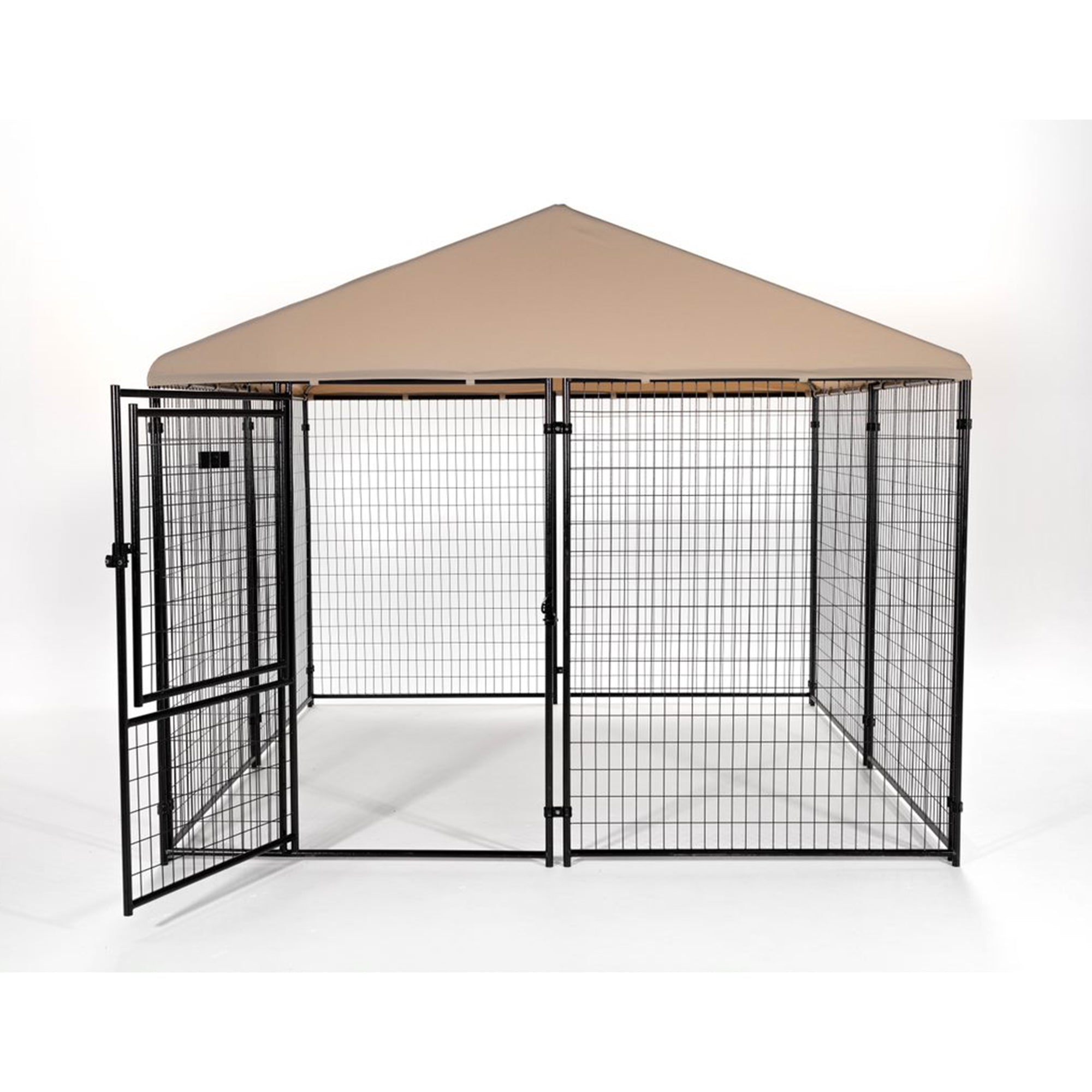 Lucky Dog STAY Series Presidential 10 x 10 x 6 Ft Steel Frame Dog Kennel, Khaki - VMInnovations