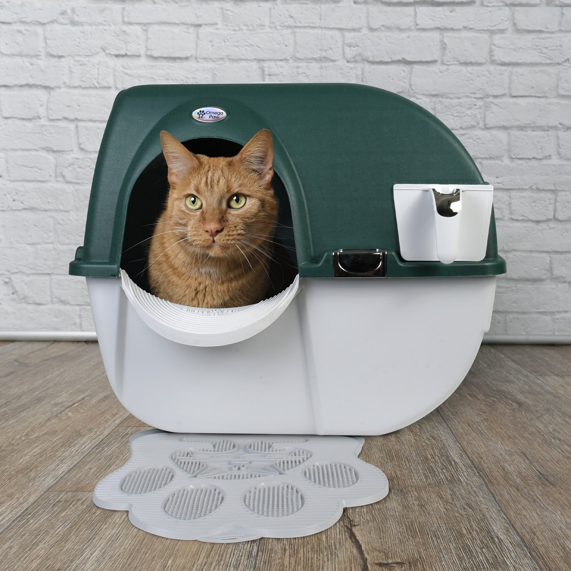 Omega Paw Roll'n Clean Self-Cleaning Litter Box & Paw Cleaning Mat for Cats - VMInnovations