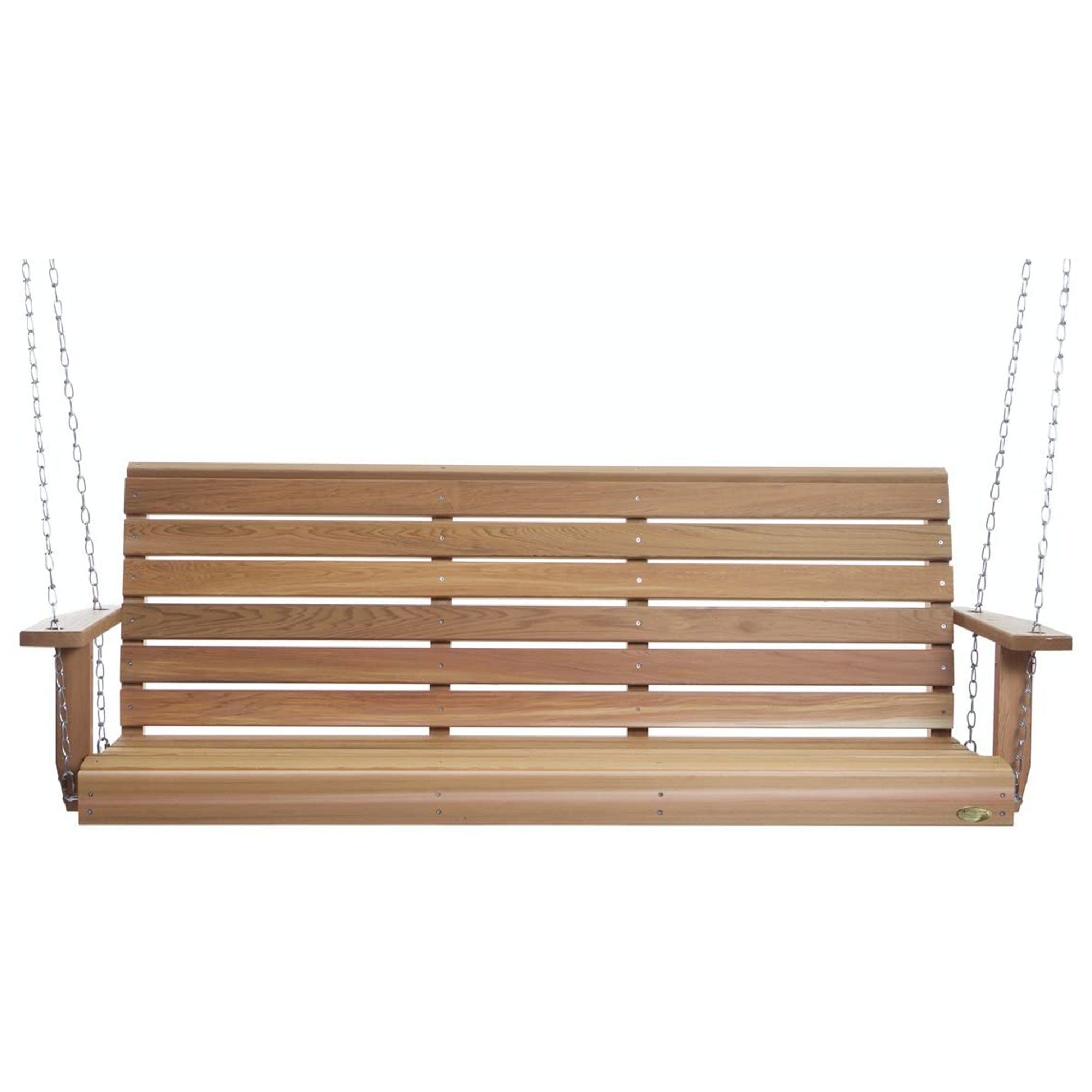 All Things Cedar 6 Foot Wooden Porch Swing Outdoor Patio Furniture, Natural - VMInnovations
