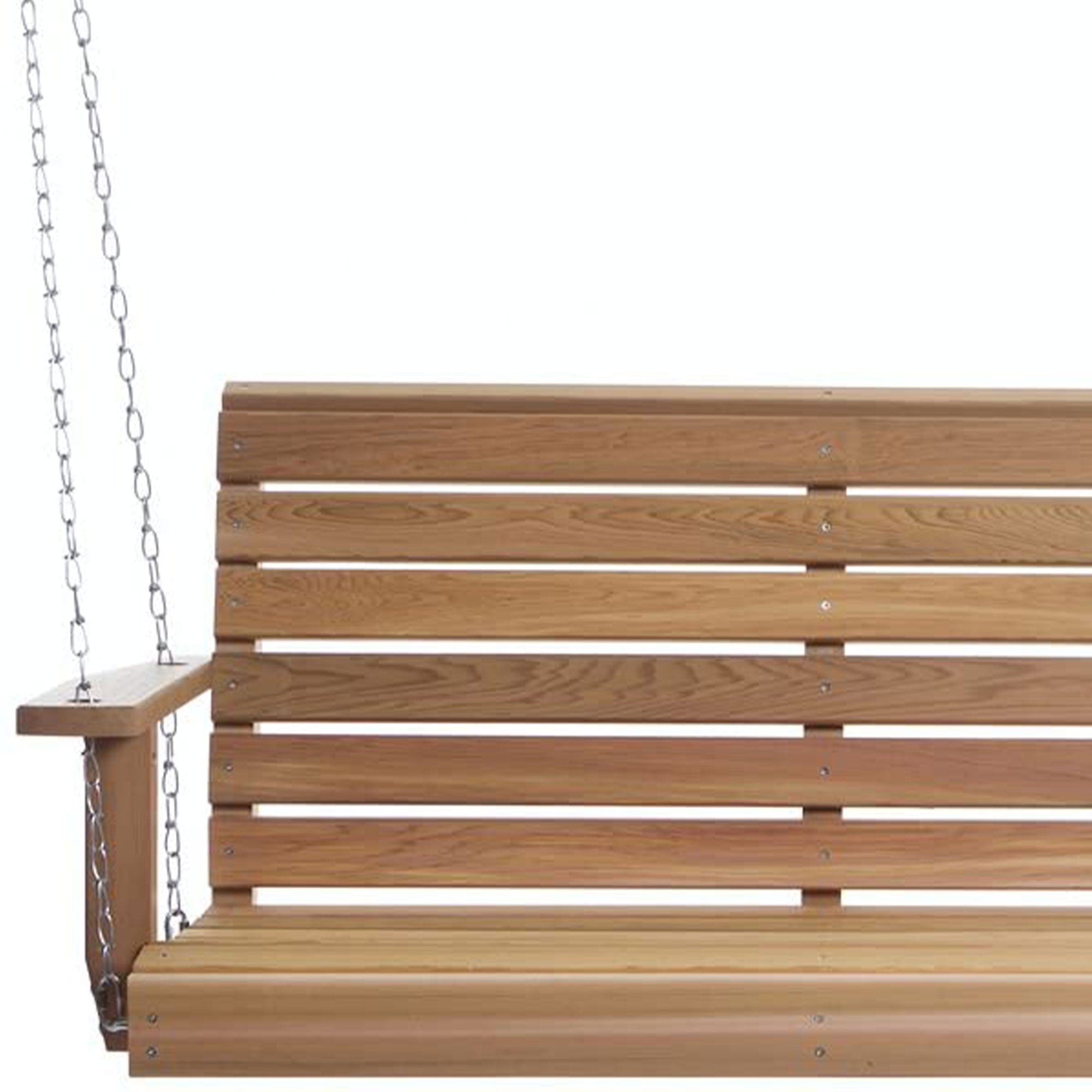 All Things Cedar 6 Foot Wooden Porch Swing Outdoor Patio Furniture, Natural - VMInnovations