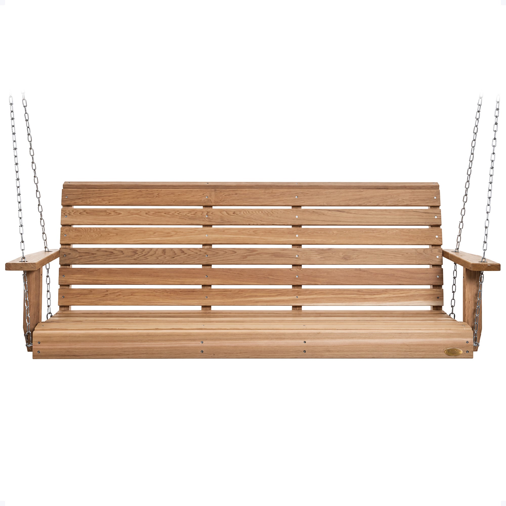 All Things Cedar 6 Foot Wooden Porch Swing Outdoor Patio Furniture, Natural