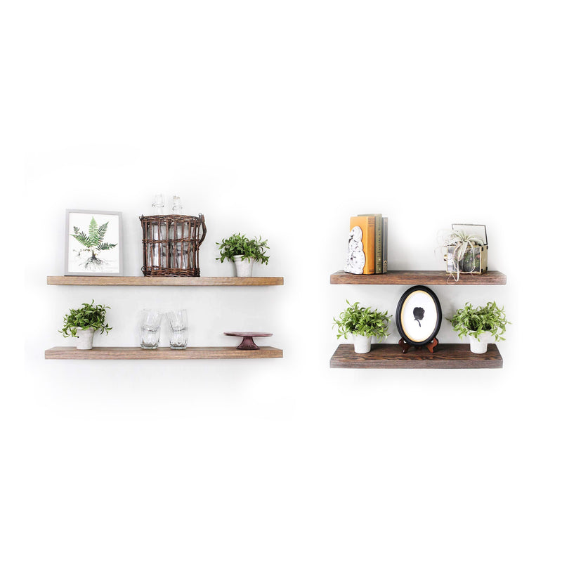 Willow & Grace Amanda 36" Floating Wall Mount Shelves with 24" Shelves (4 Pack)