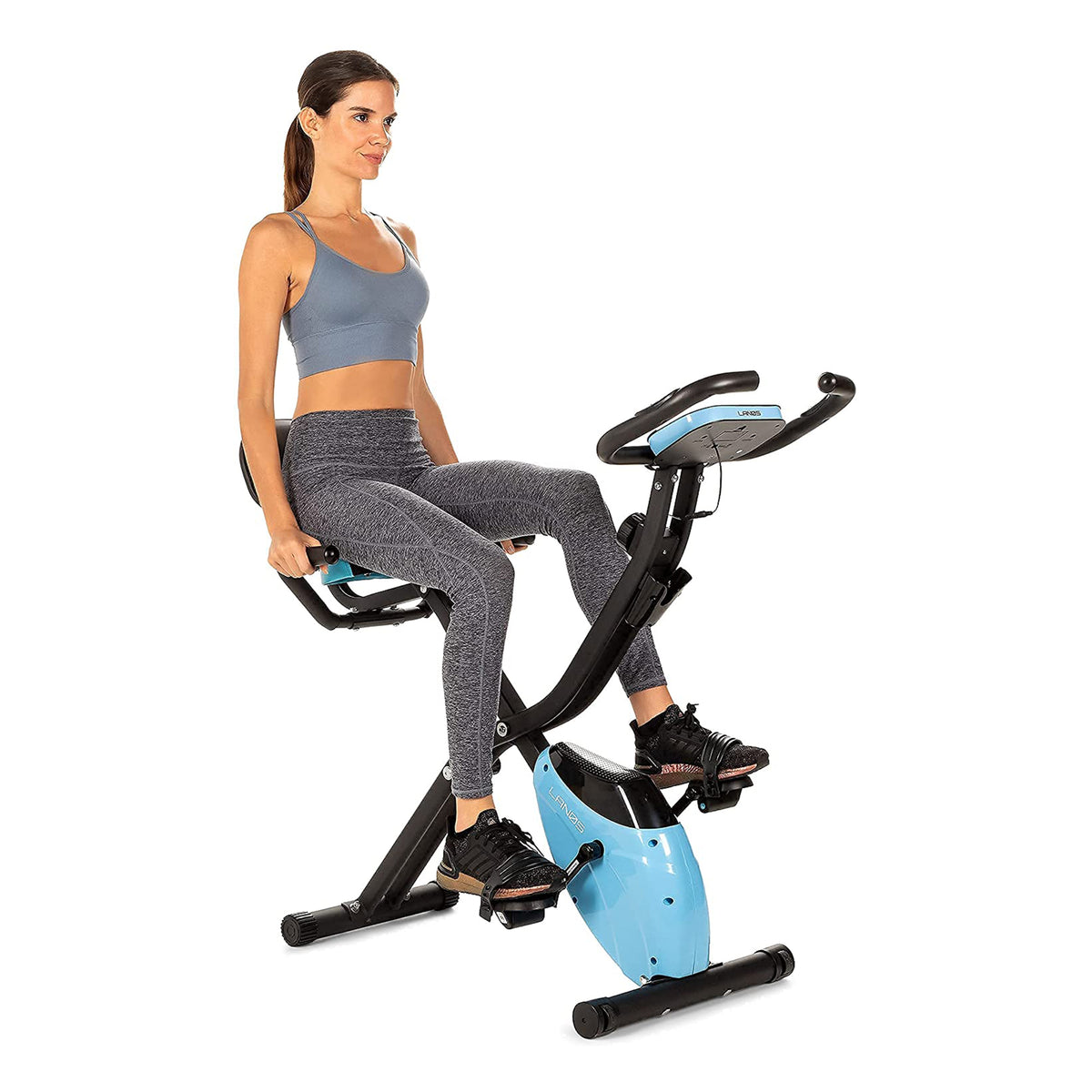 Lanos Portable 2 In 1 Exercise Workout 10 Level X Bike Machine for Home, Blue