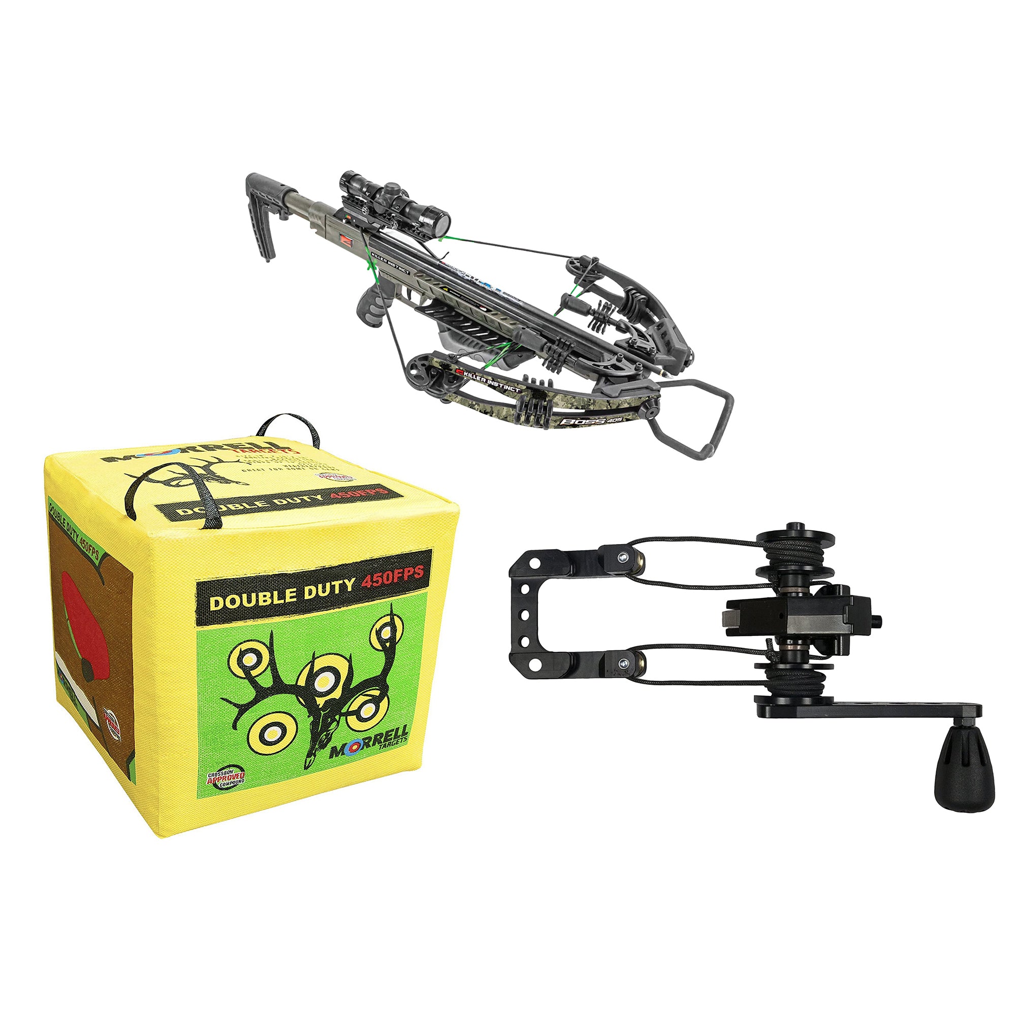 Killer Instinct Hunting Crossbow w/ Ambidextrous Cocker & Morrell Cube Target