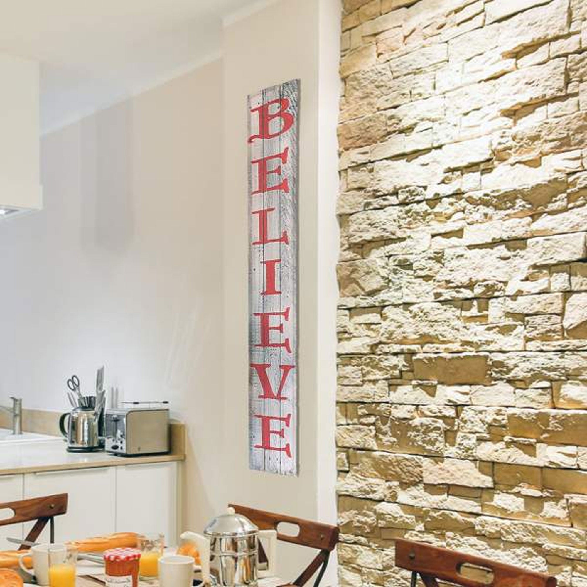Rockin' Wood Believe Sign 5' Vertical Rustic Farm House Style (Used) - VMInnovations