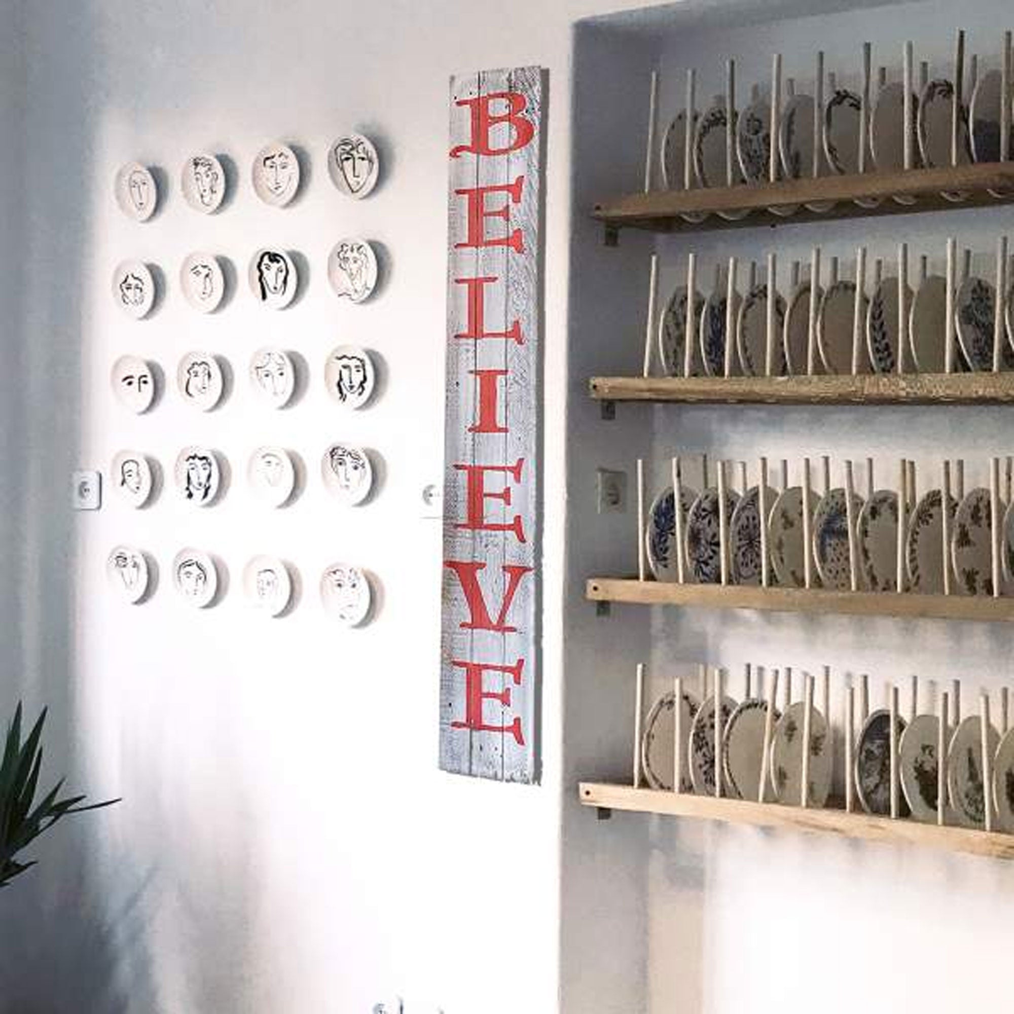 Rockin' Wood Believe Sign 5' Vertical Rustic Farm House Style (Used) - VMInnovations