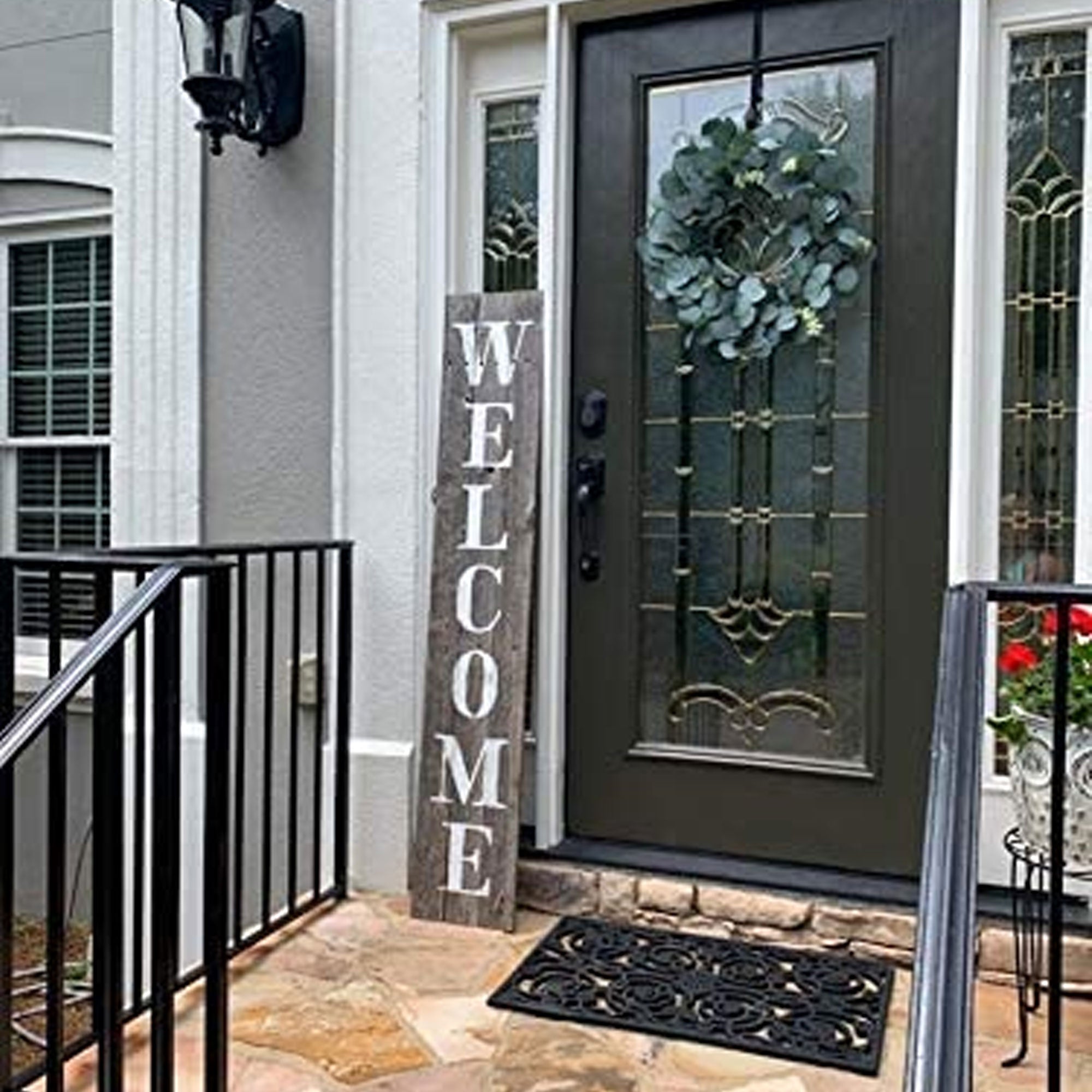 Rockin' Wood Welcome Sign 5' Rustic Farm House Style for Door/Porch (Open Box) - VMInnovations