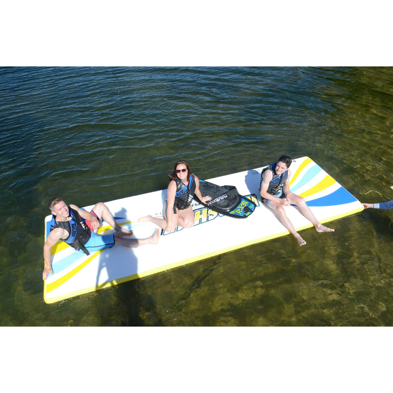 RAVE Sports Water Whoosh 15 Foot Inflatable Floating Mat Platform with Air Pump