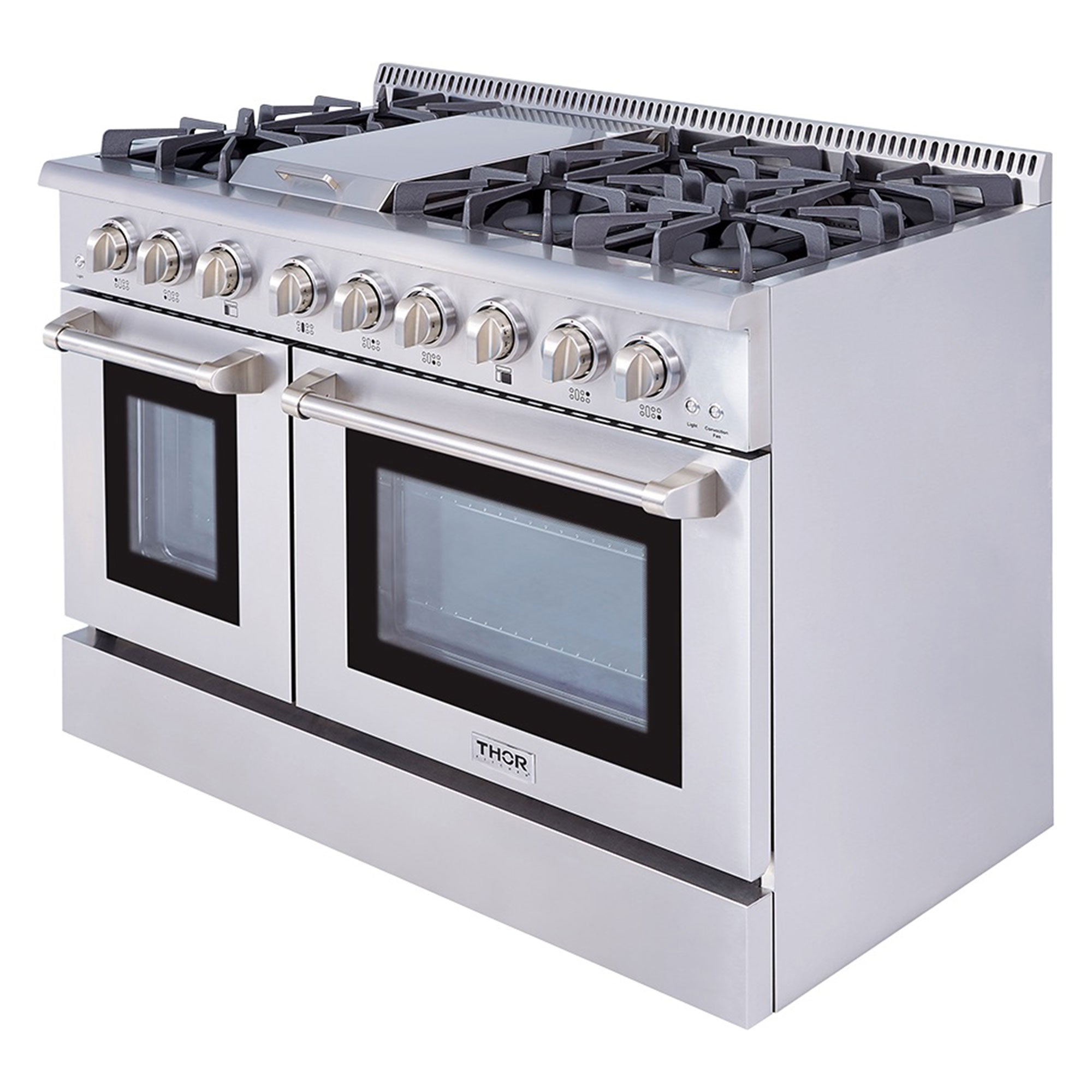 Thor Kitchen 48" Professional 6 Burner Gas Range Double Oven, Stainless Steel