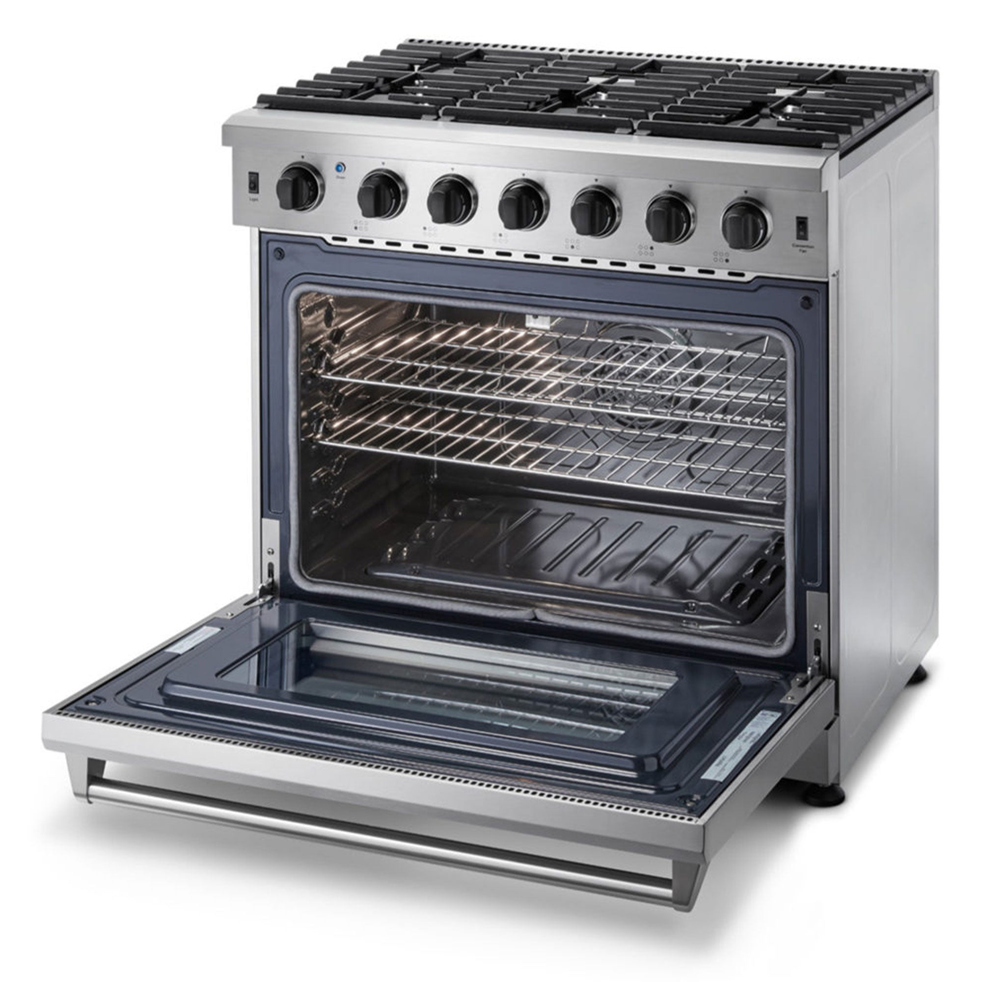 Thor Kitchen 36" Professional 6 Burner Gas Range Kitchen Oven, Stainless Steel
