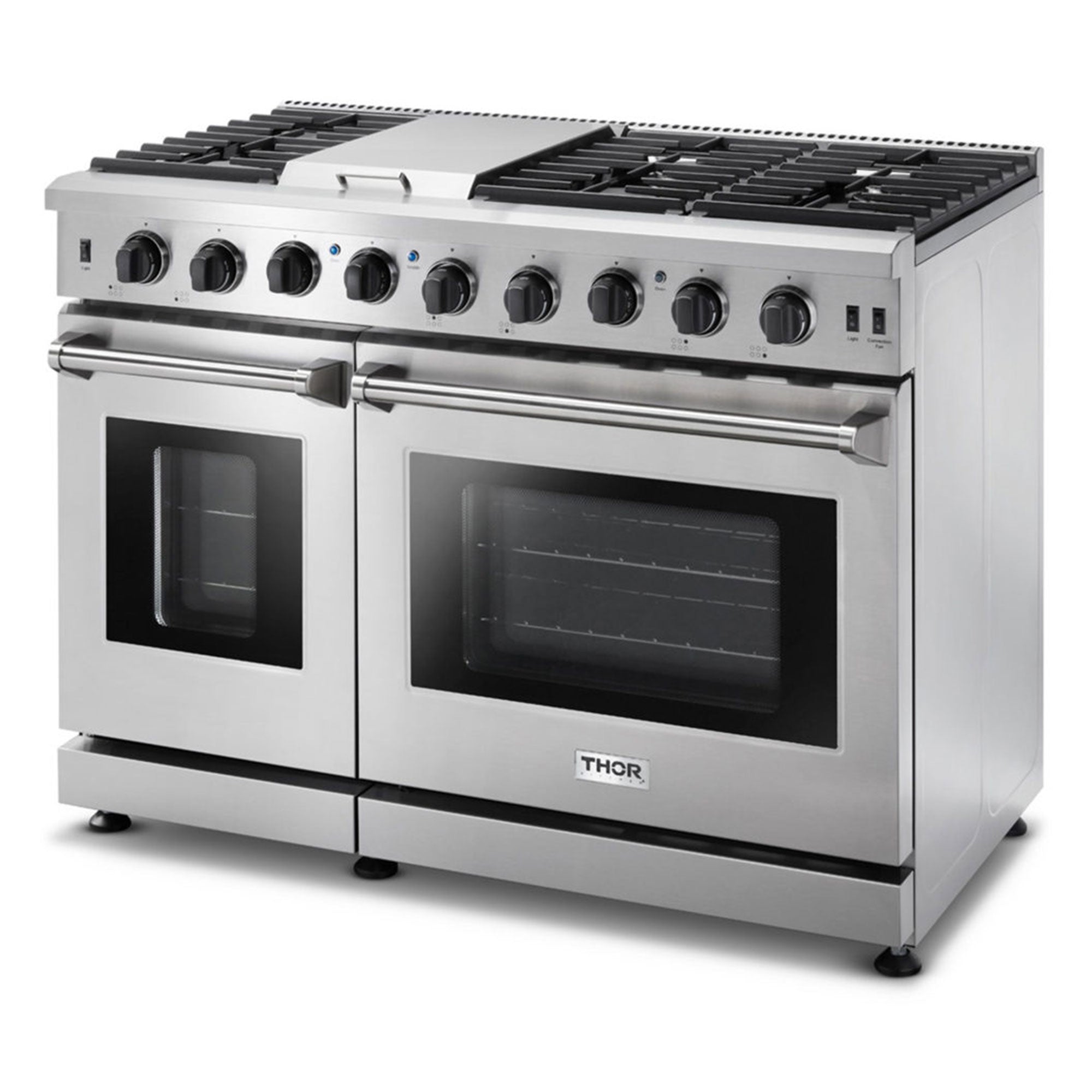 Thor Kitchen 48" Professional 6 Burner Gas Range Double Oven, Stainless Steel