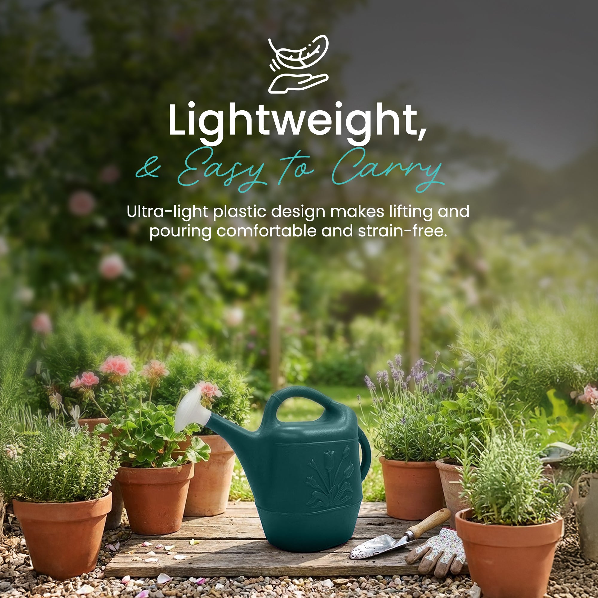 Union Products Indoor Outdoor 2gal Plastic Plant Watering Can, (Open Box) - VMInnovations