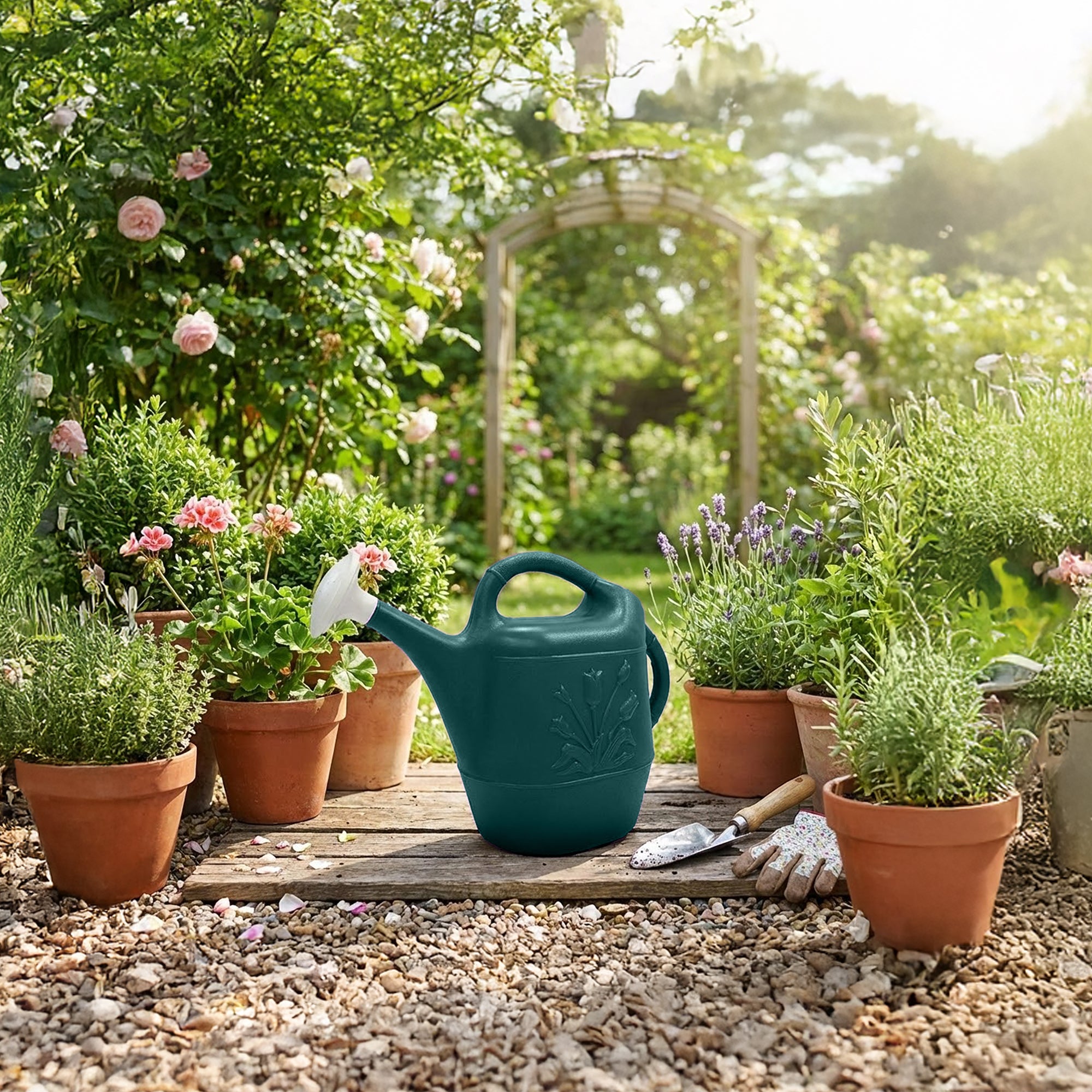Union Products Indoor Outdoor 2gal Plastic Plant Watering Can, (Open Box) - VMInnovations