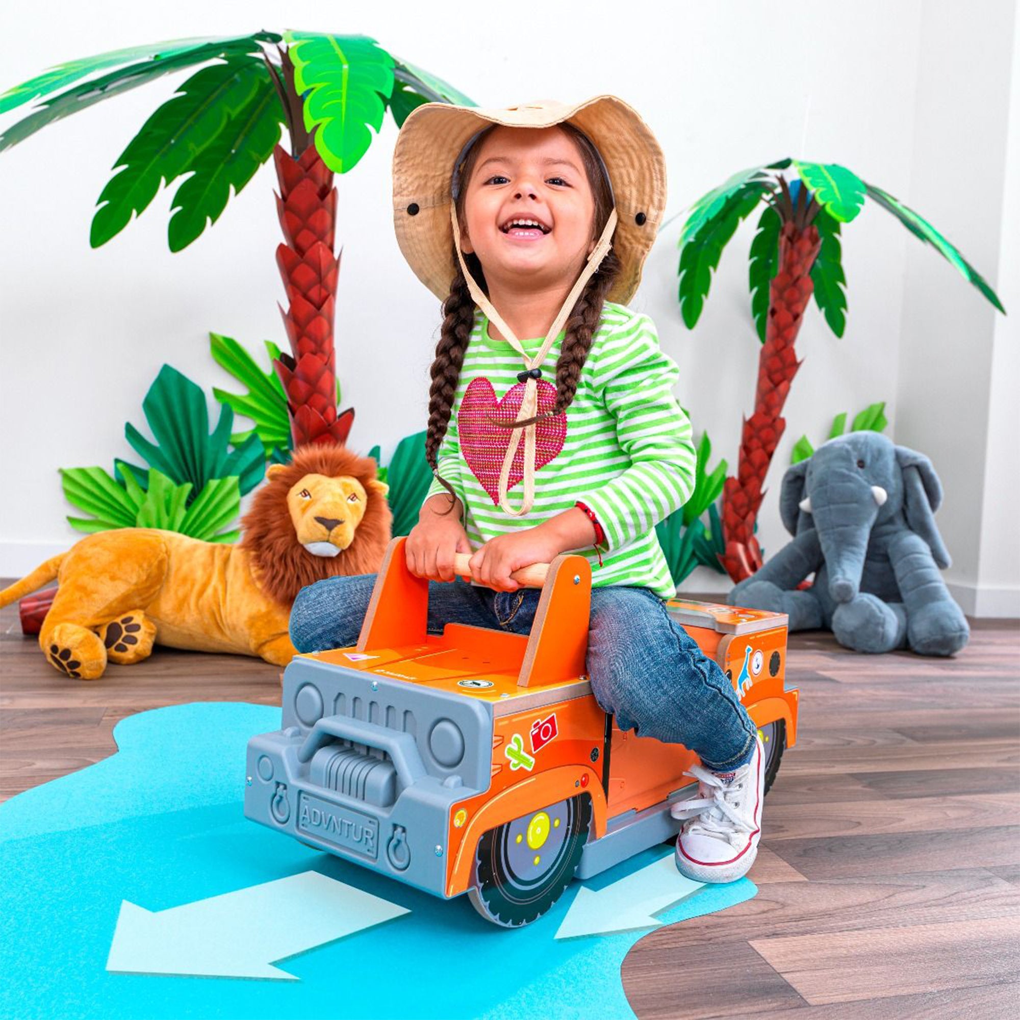 KidKraft Safari 2 In 1 Ride and Play with EZ Kraft 9 Piece Assembly, Kids 3 to 5 - VMInnovations