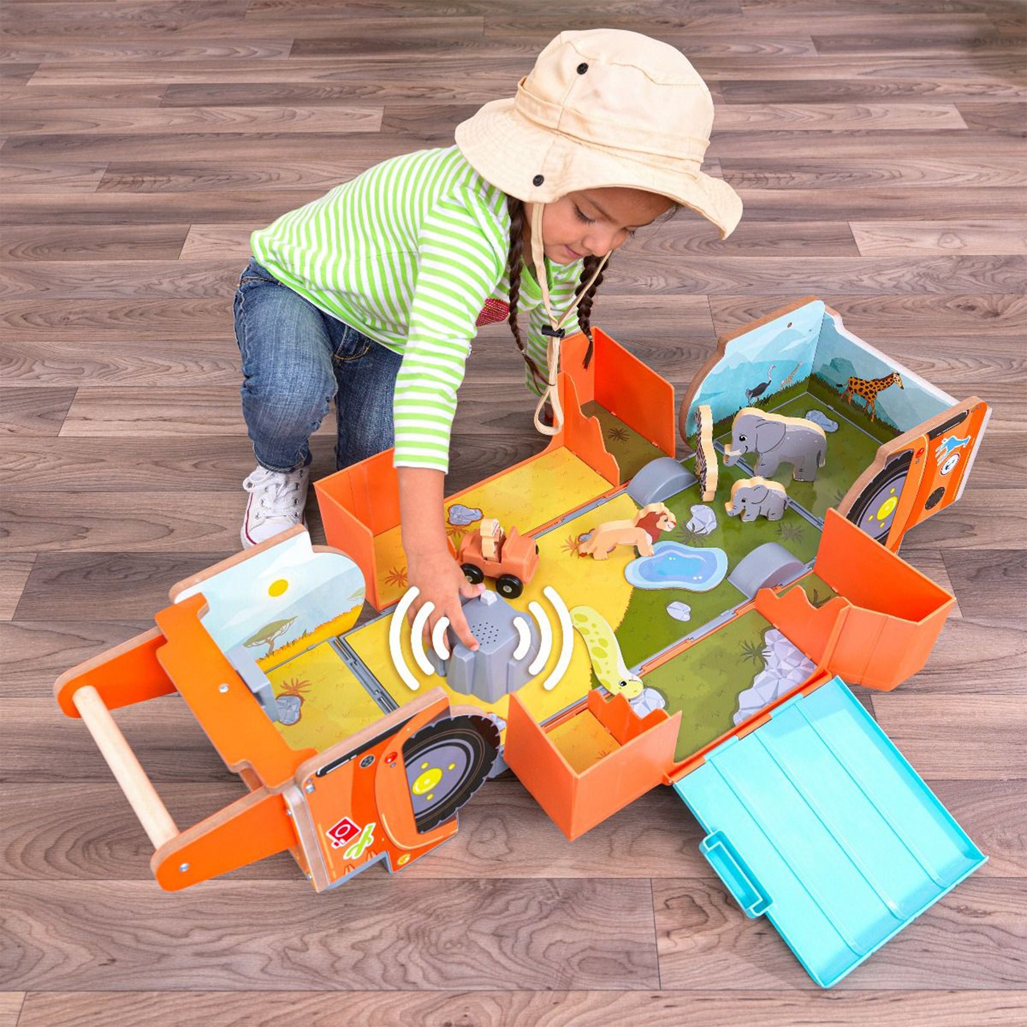 KidKraft Safari 2 In 1 Ride and Play with EZ Kraft 9 Piece Assembly, Kids 3 to 5 - VMInnovations