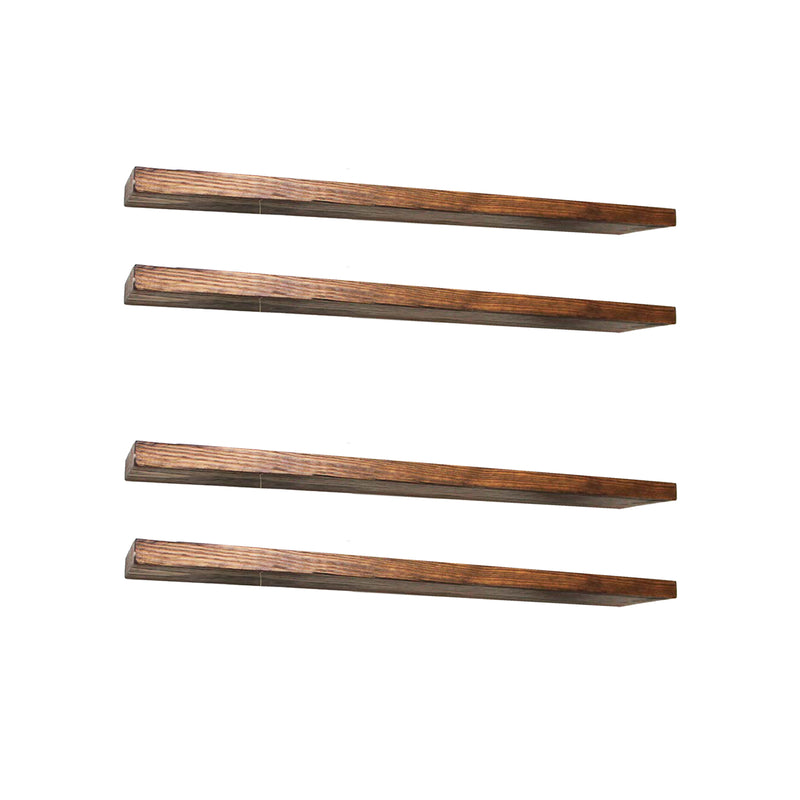 Willow & Grace Connie 36" Floating Wall Mount Shelves, Light Walnut (4 Pack)