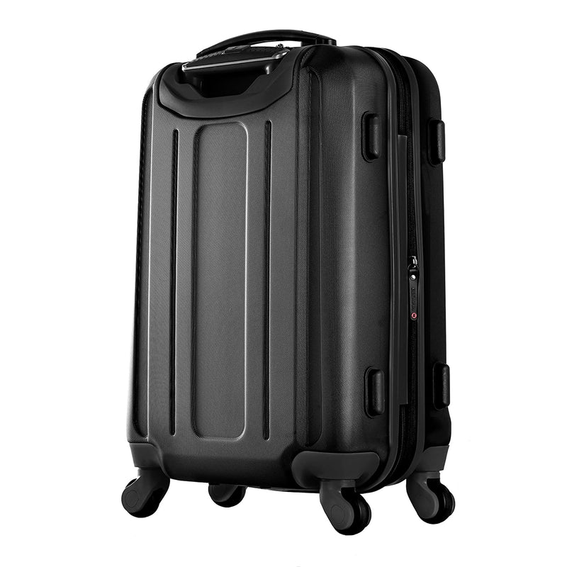 Olympia Apache II 21 Inch Expandable Carry On 4 Wheel Spinner Luggage, Black