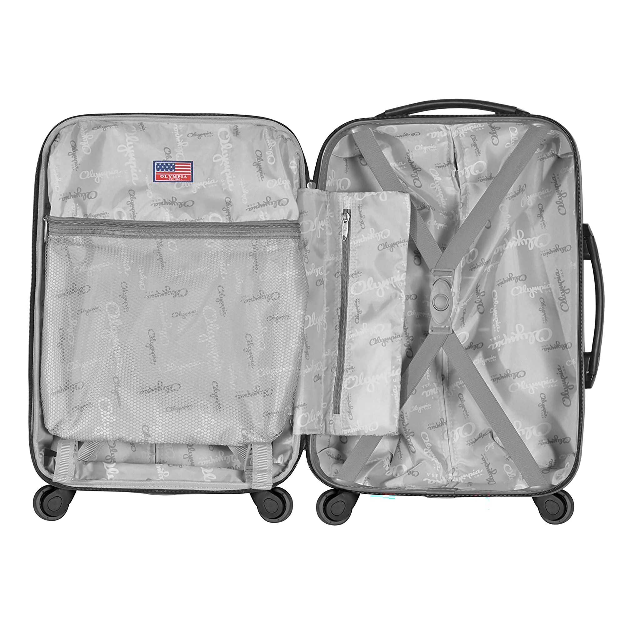 Olympia Apache II 2in Expandable Carry On 4 Wheel Spinner Luggage, Black (Used)
