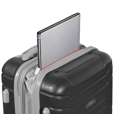 Olympia Denmark 21" Expandable Carry On 4 Wheel Spinner Luggage Suitcase, Black