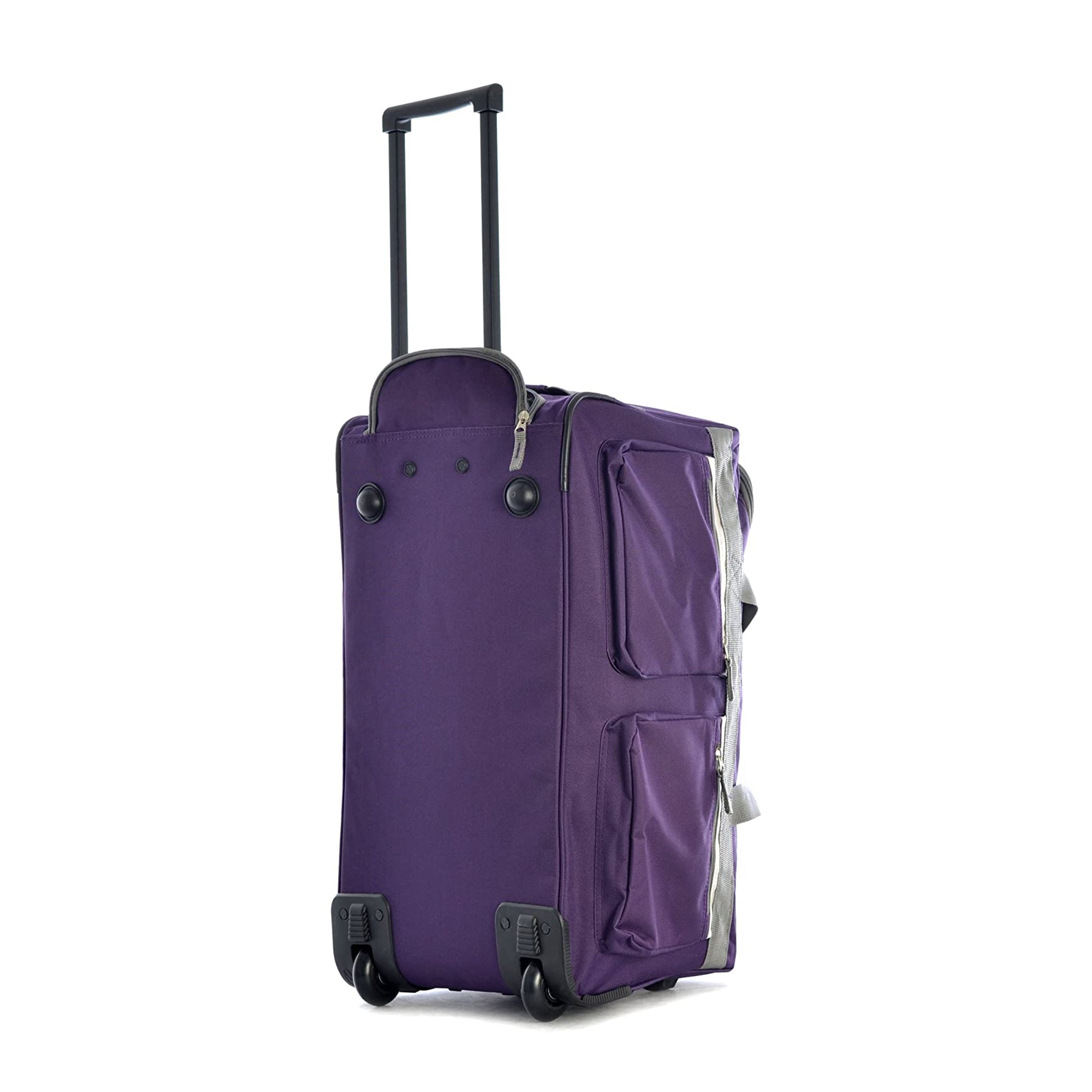 Olympia 22 Inch 8 Pocket Rolling Duffel Bag w/ Handle, Dark Lavender (Open Box) - VMInnovations