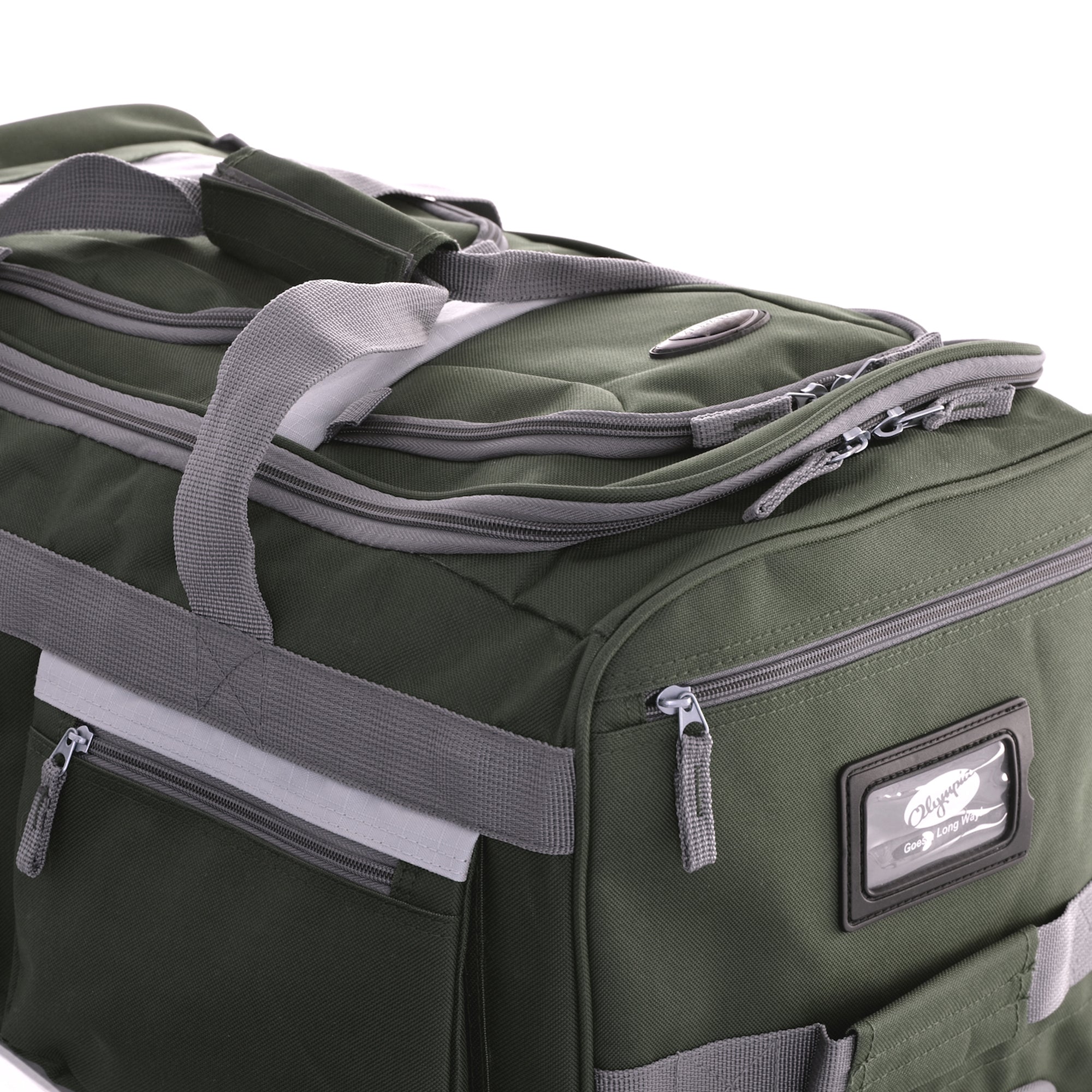 Olympia 22" 8 Pocket U Shape Duffel Bag w/ Retractable Handle, Green (Open Box) - VMInnovations