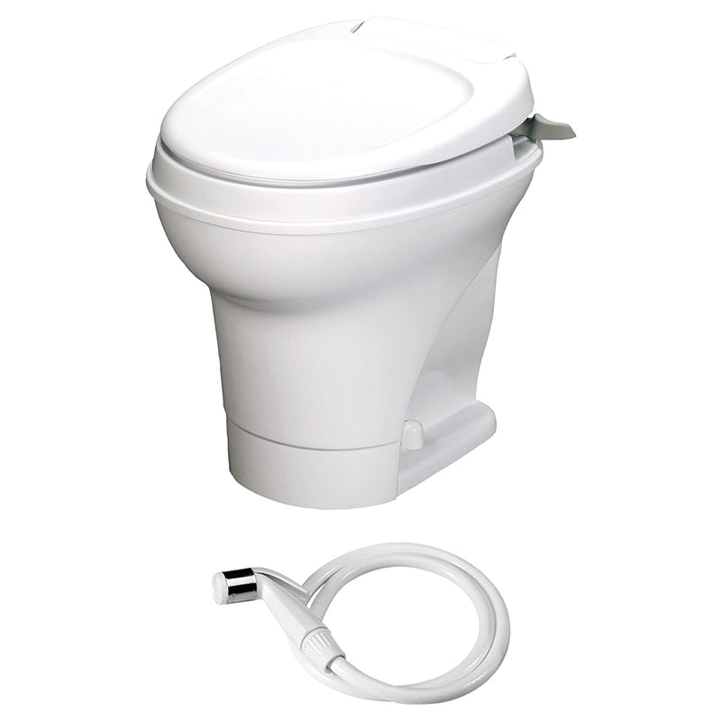 Thetford 31675 Aqua Magic V Hand Flush High Profile Toilet w/Hand Sprayer, White
