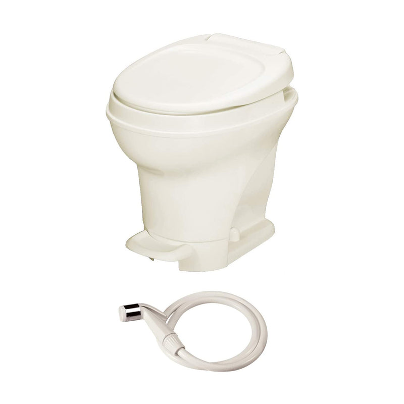 Thetford Aqua Magic V High Profile Single Pedal RV Toilet w/ Sprayer, Parchment