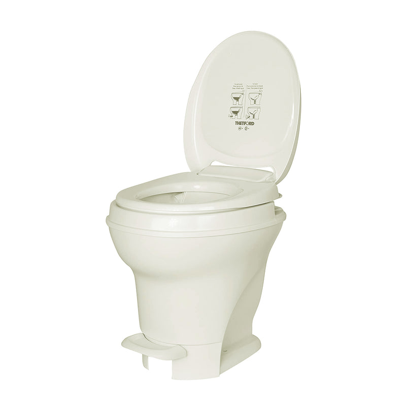 Thetford Aqua Magic V High Profile Single Pedal RV Toilet w/ Sprayer, Parchment