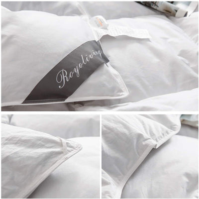 Royoliving Premium Heavyweight Cotton Silver Down Winter Comforter, White, King