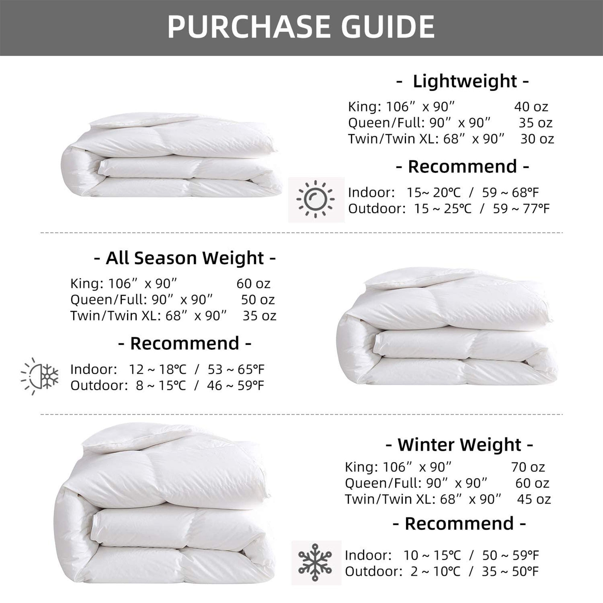 Royoliving Premium Heavyweight Cotton Silver Down Winter Comforter, White, King - VMInnovations