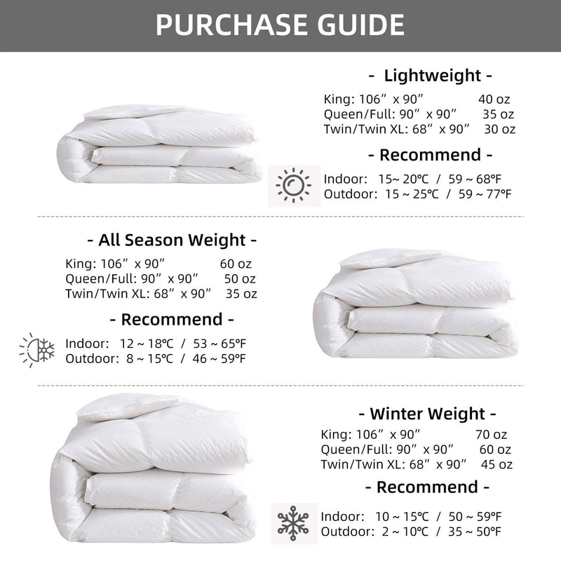 Royoliving Premium Heavyweight Cotton Silver Down Winter Comforter, White, King