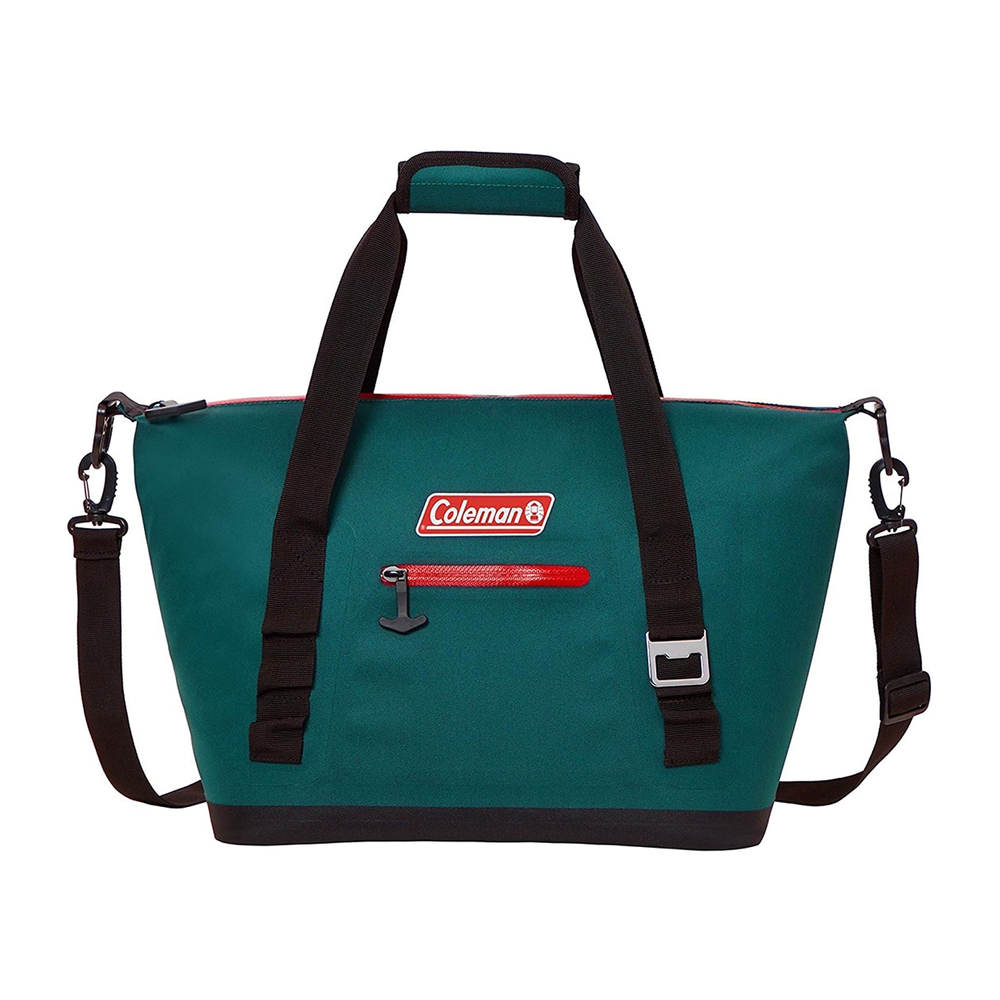 Coleman 24 Can 34 Hour Leak Proof Portable Soft Beverage Cooler Bag, Evergreen