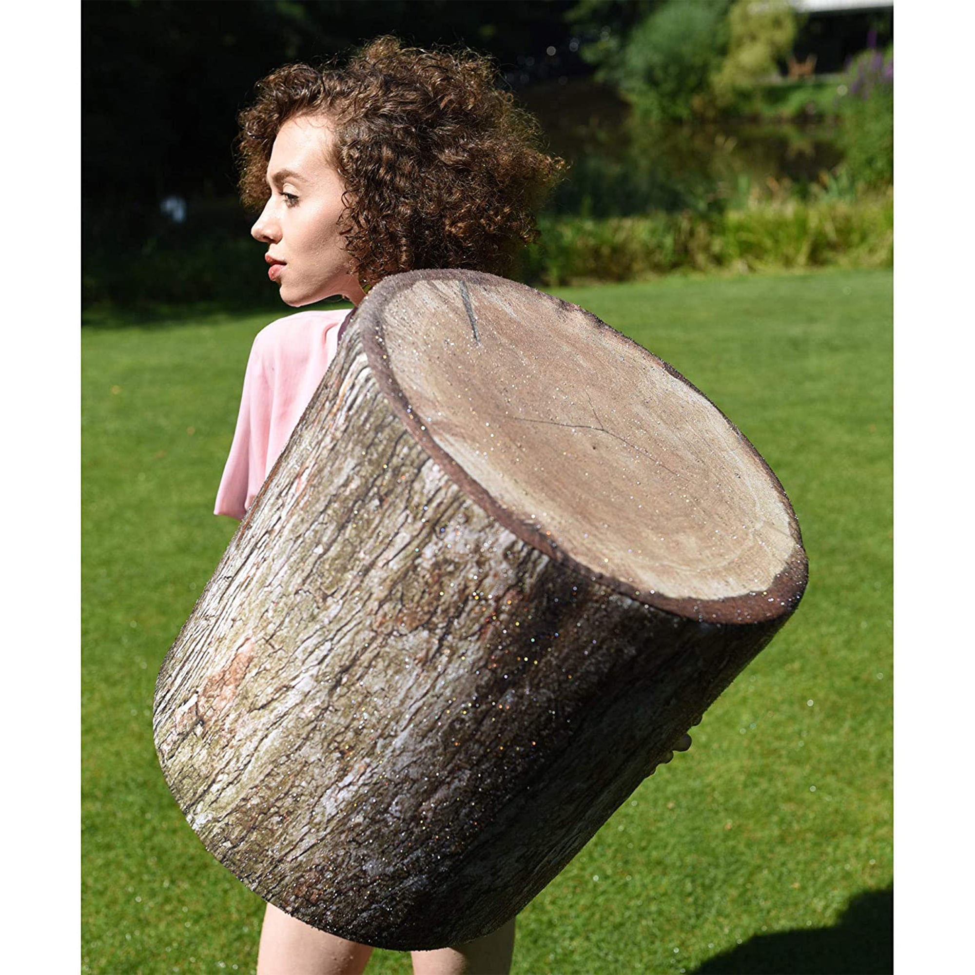 Delsit Lightweight Tree Trunk Outdoor/Indoor Floor Pouffe Ottoman (Open Box) - VMInnovations