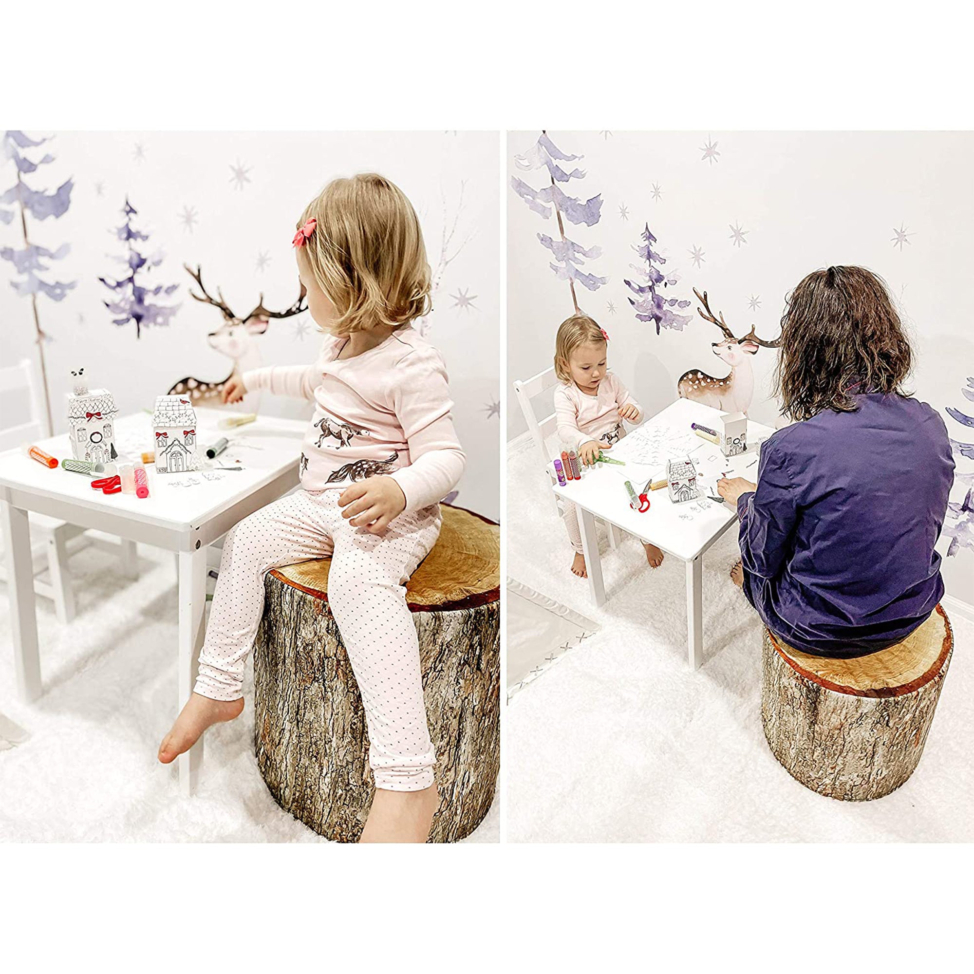 Delsit Lightweight Tree Trunk Outdoor/Indoor Floor Pouffe Ottoman (Open Box) - VMInnovations