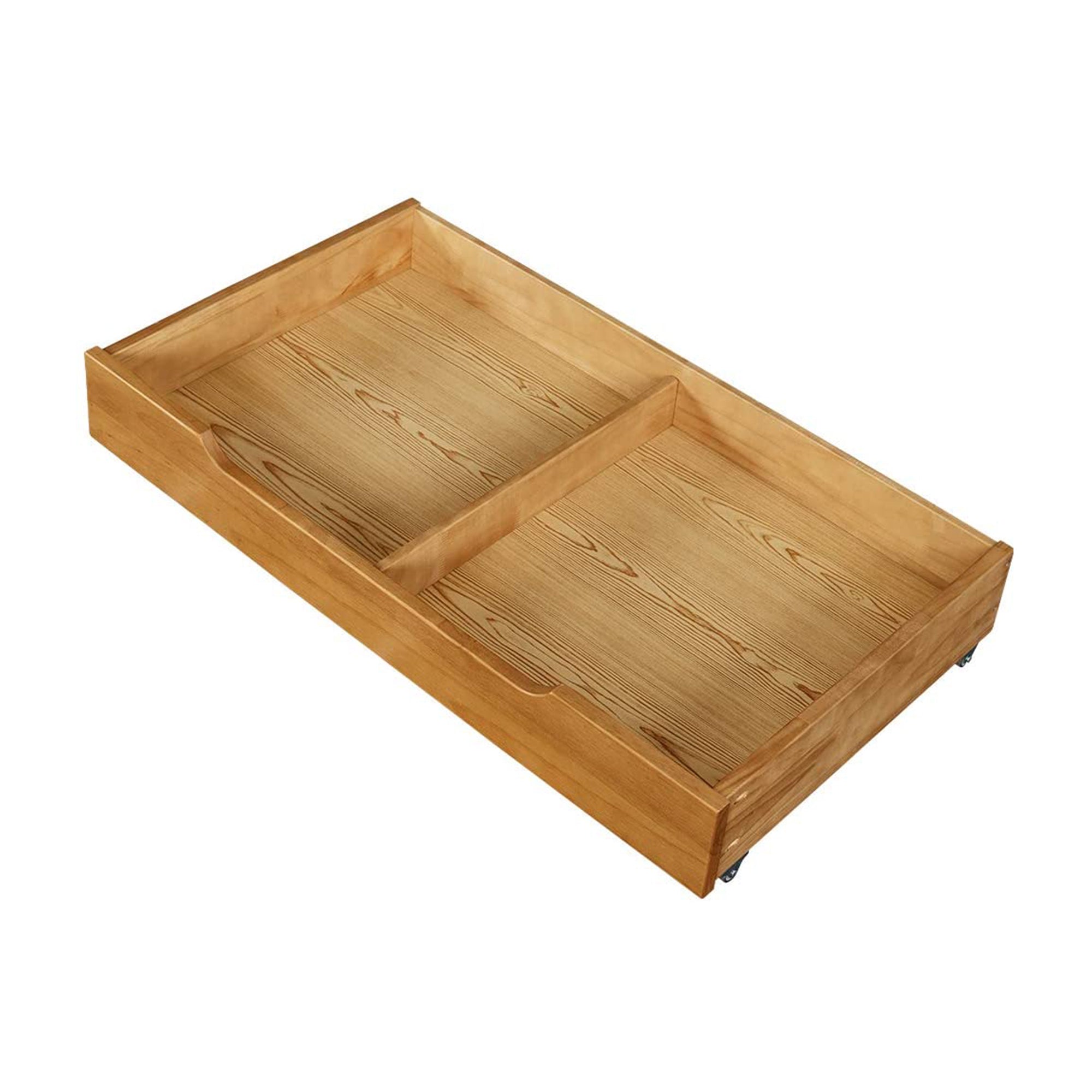 MUSEHOMEINC Solid Wood Underbed Storage Trundle Organizer, Full/Twin (Open Box) - VMInnovations