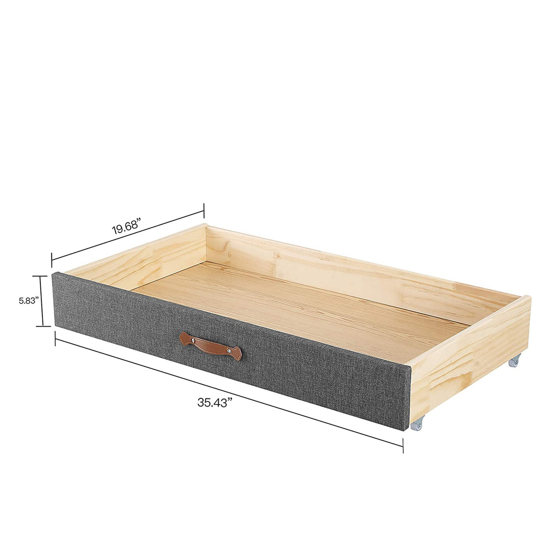 MUSEHOMEINC BD1002NS Upholstered Underbed Storage Trundle Organizer, Full/Twin - VMInnovations