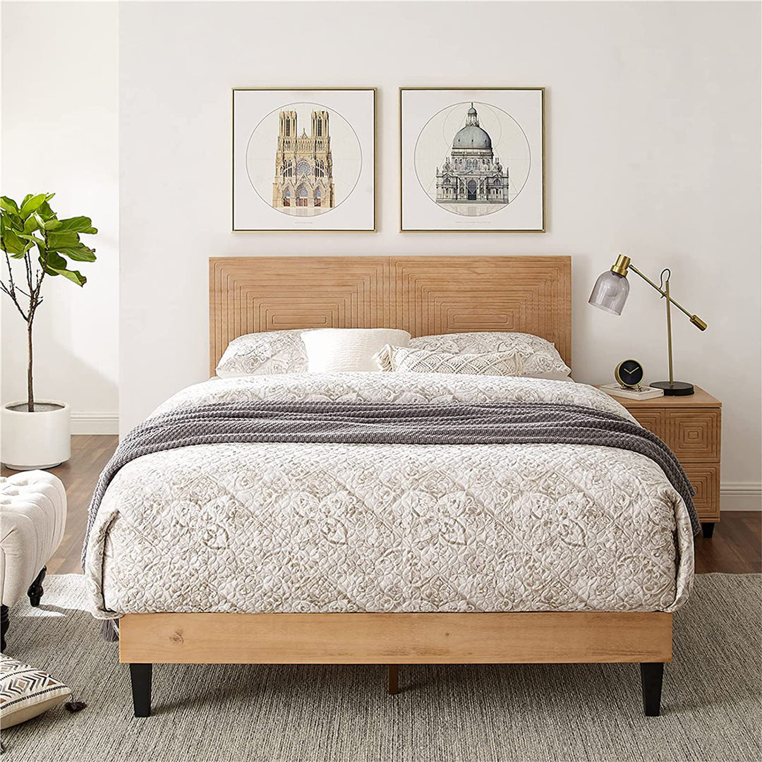 MUSEHOMEINC Mid Century Modern Solid Wood Adjustable Height Platform Bed, Queen - VMInnovations