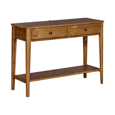 MUSEHOMEINC California Mid Century Console Table w/Drawers, Honey Brwn(Open Box)