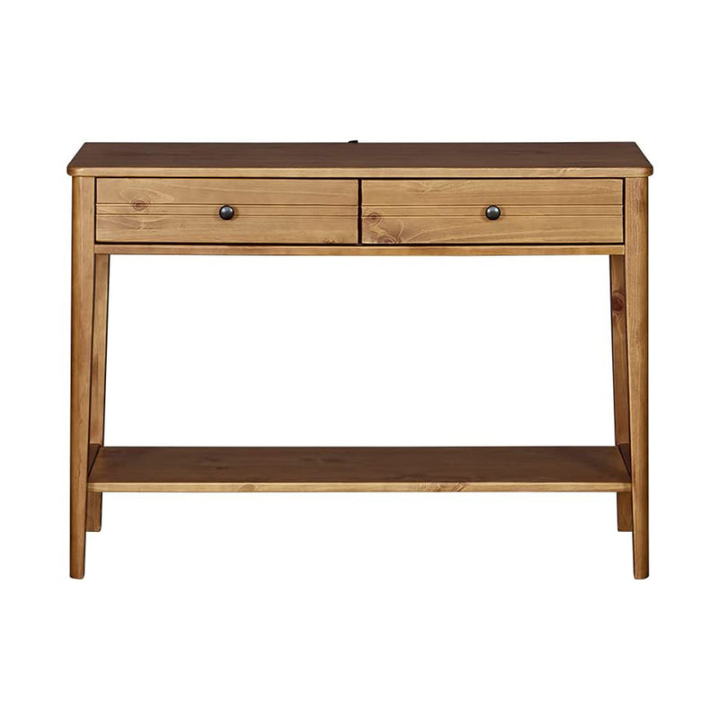 MUSEHOMEINC California Mid Century Console Table w/Drawers, Honey Brwn(Open Box)