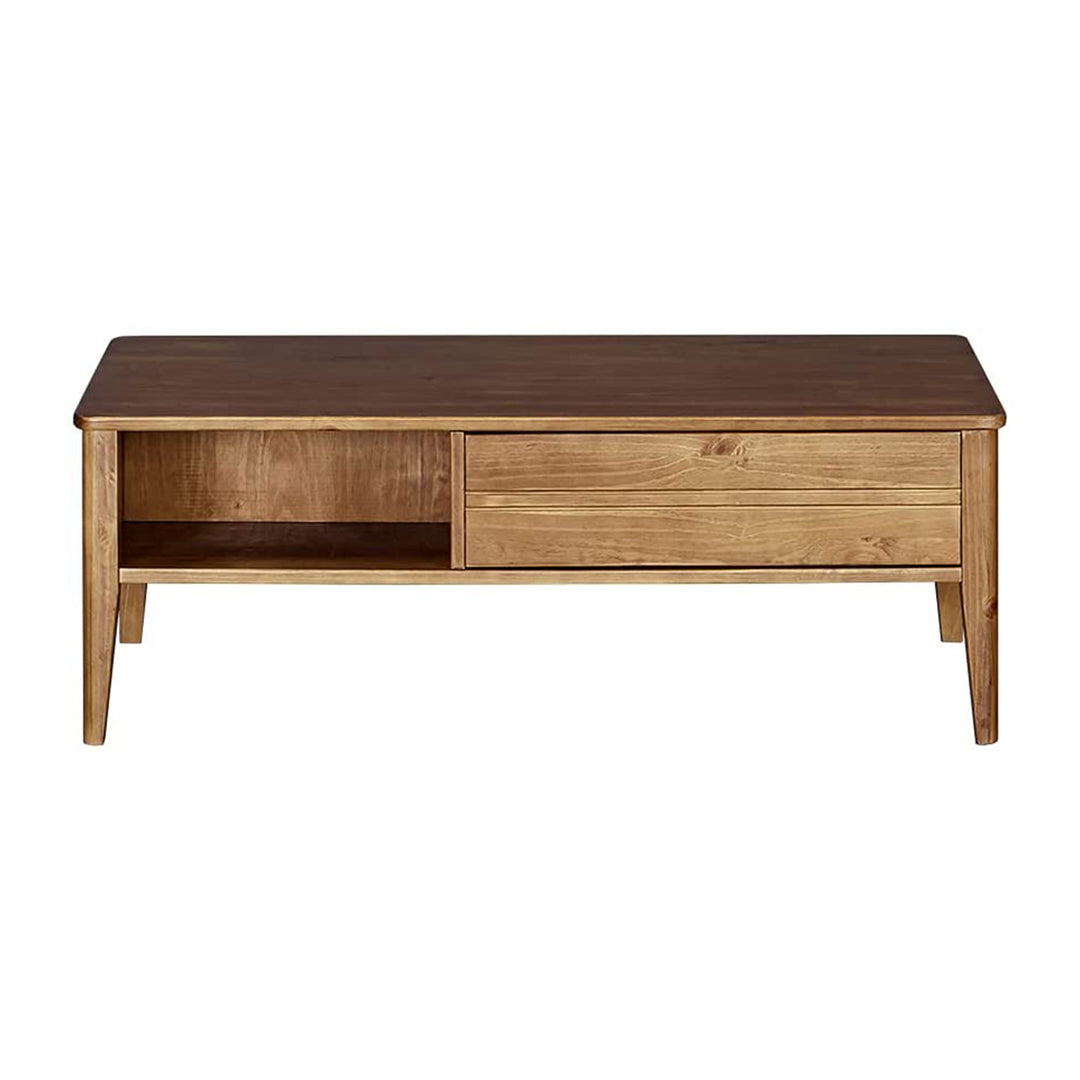 MUSEHOMEINC Mid Century Modern Rectangular Coffee Table with Drawer, Honey Brown - VMInnovations