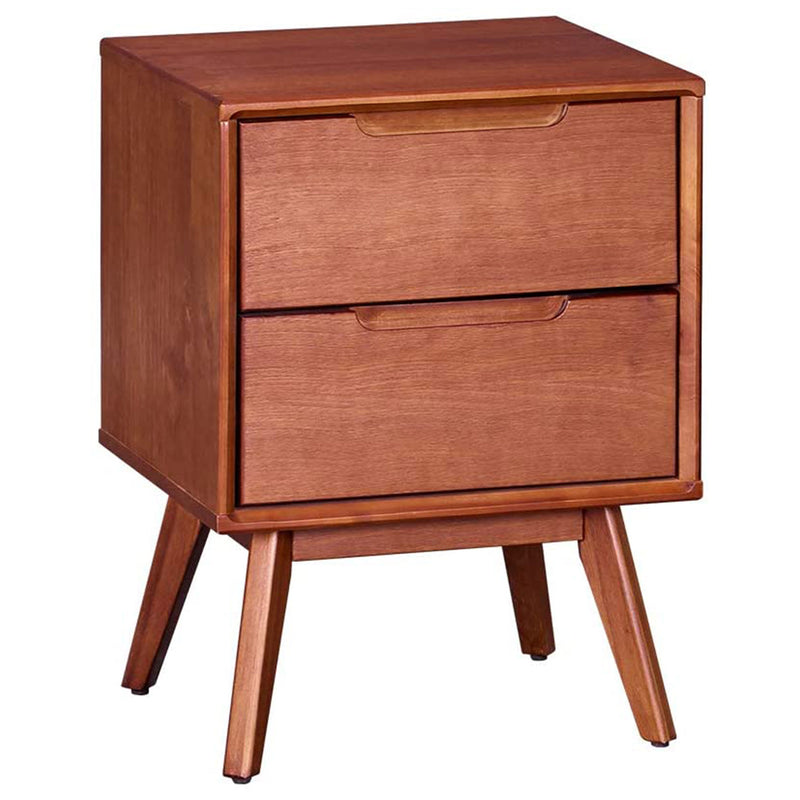 MUSEHOMEINC Mid Century Modern Solid Wood 2 Drawer Nighstand End Table, Walnut