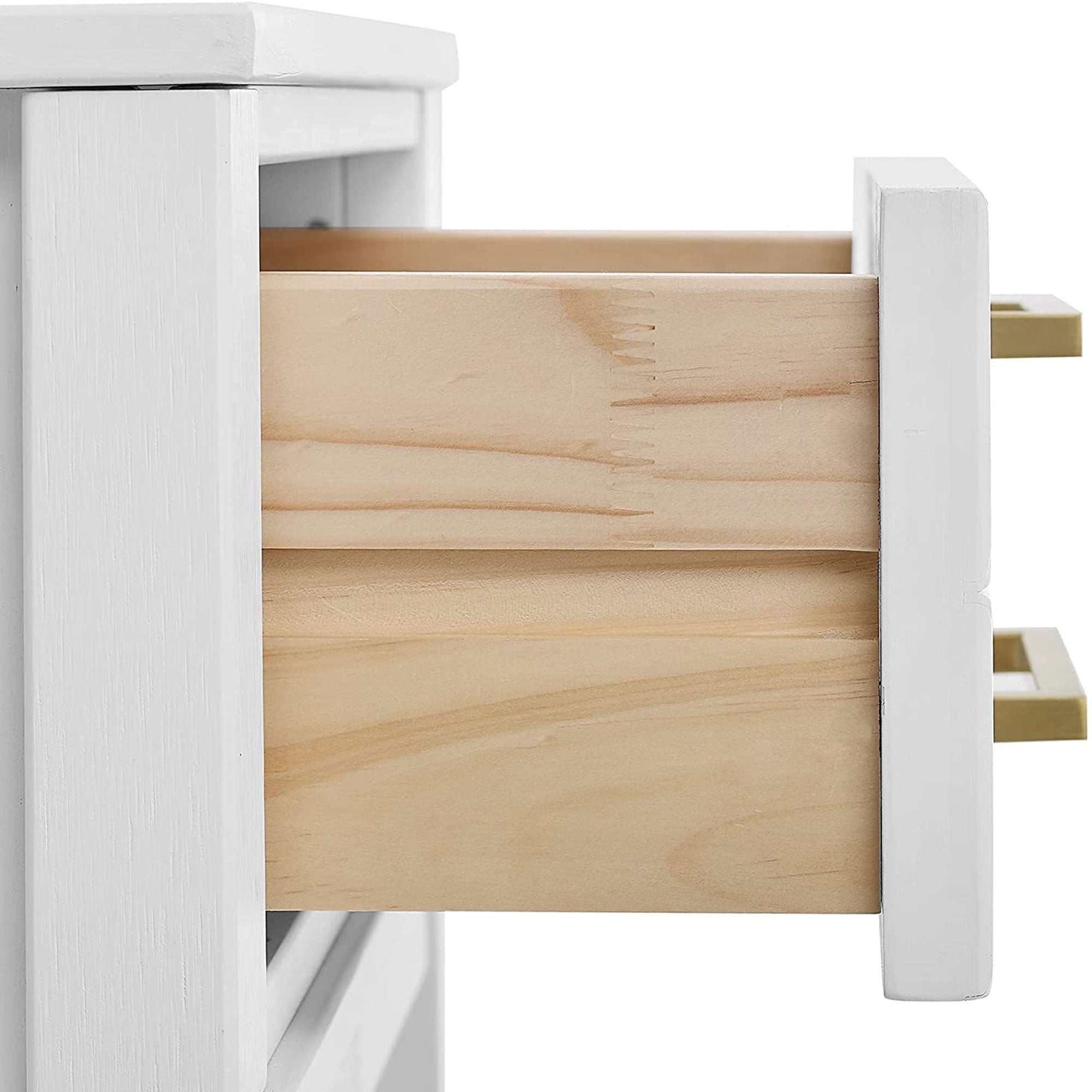 MUSEHOMEINC Mid Century Modern 2 Drawer Nightstand End Table, White (Used)