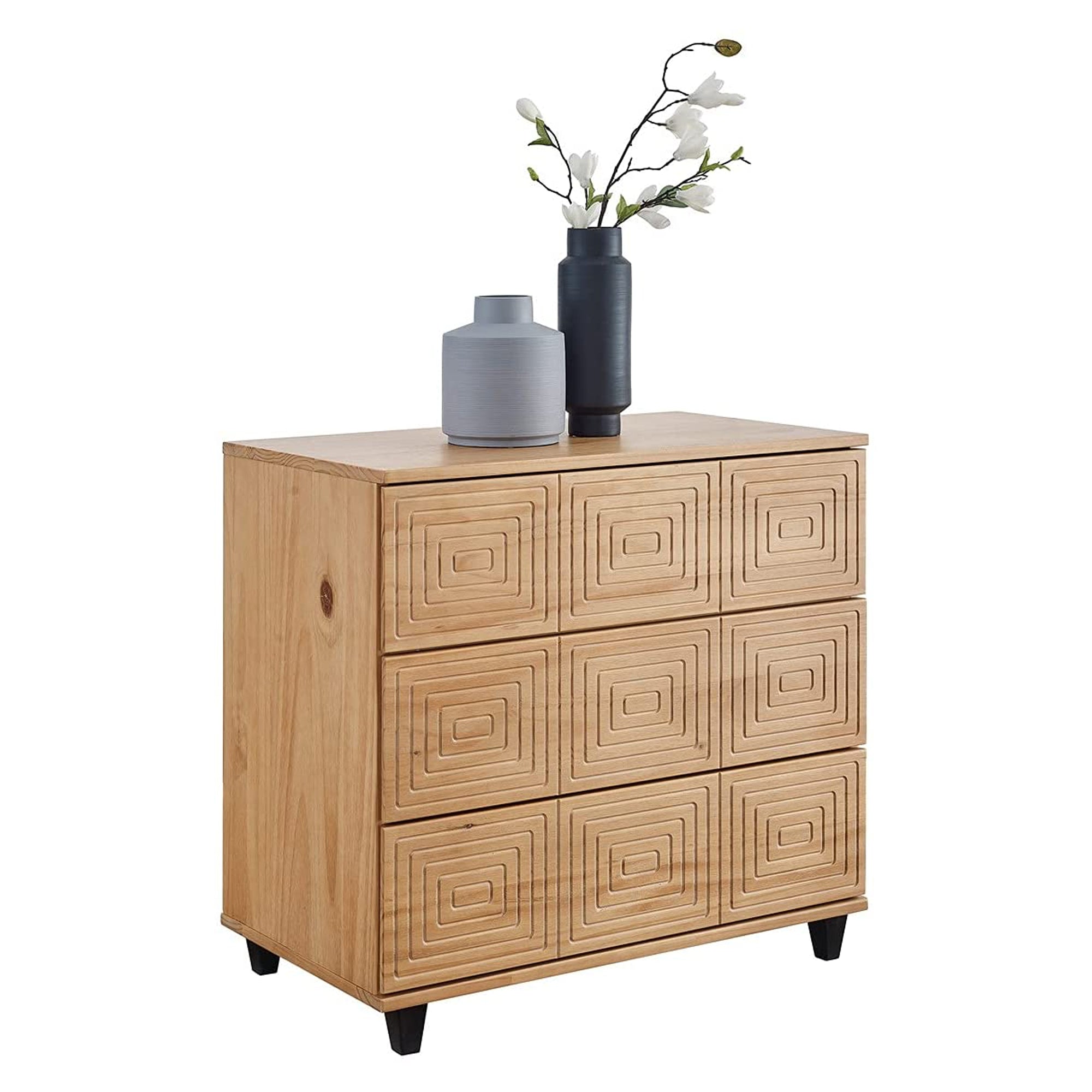 MUSEHOMEINC Solid Wood 3 Drawer Dresser Nightstand Chest of Drawers (Open Box) - VMInnovations