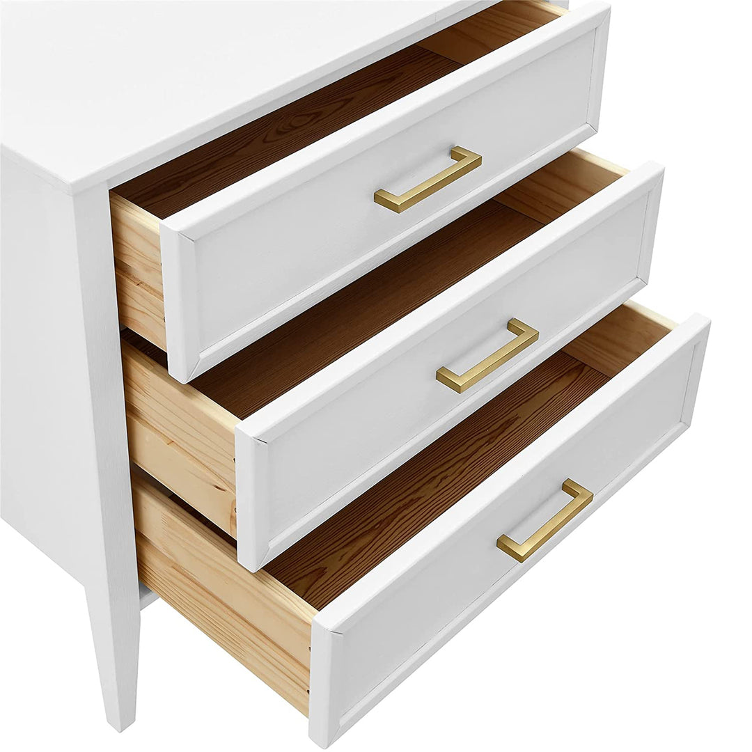 MUSEHOMEINC Solid Wooden Mid Century Design 3 Drawer Dresser Chest of Drawers - VMInnovations
