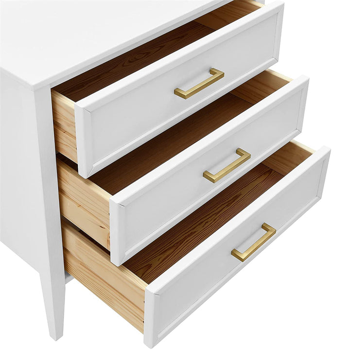 MUSEHOMEINC Solid Wooden Mid Century Design 3 Drawer Dresser Chest of Drawers - VMInnovations