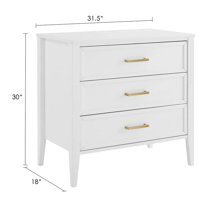 MUSEHOMEINC Solid Wooden Mid Century Design 3 Drawer Dresser Chest of Drawers - VMInnovations