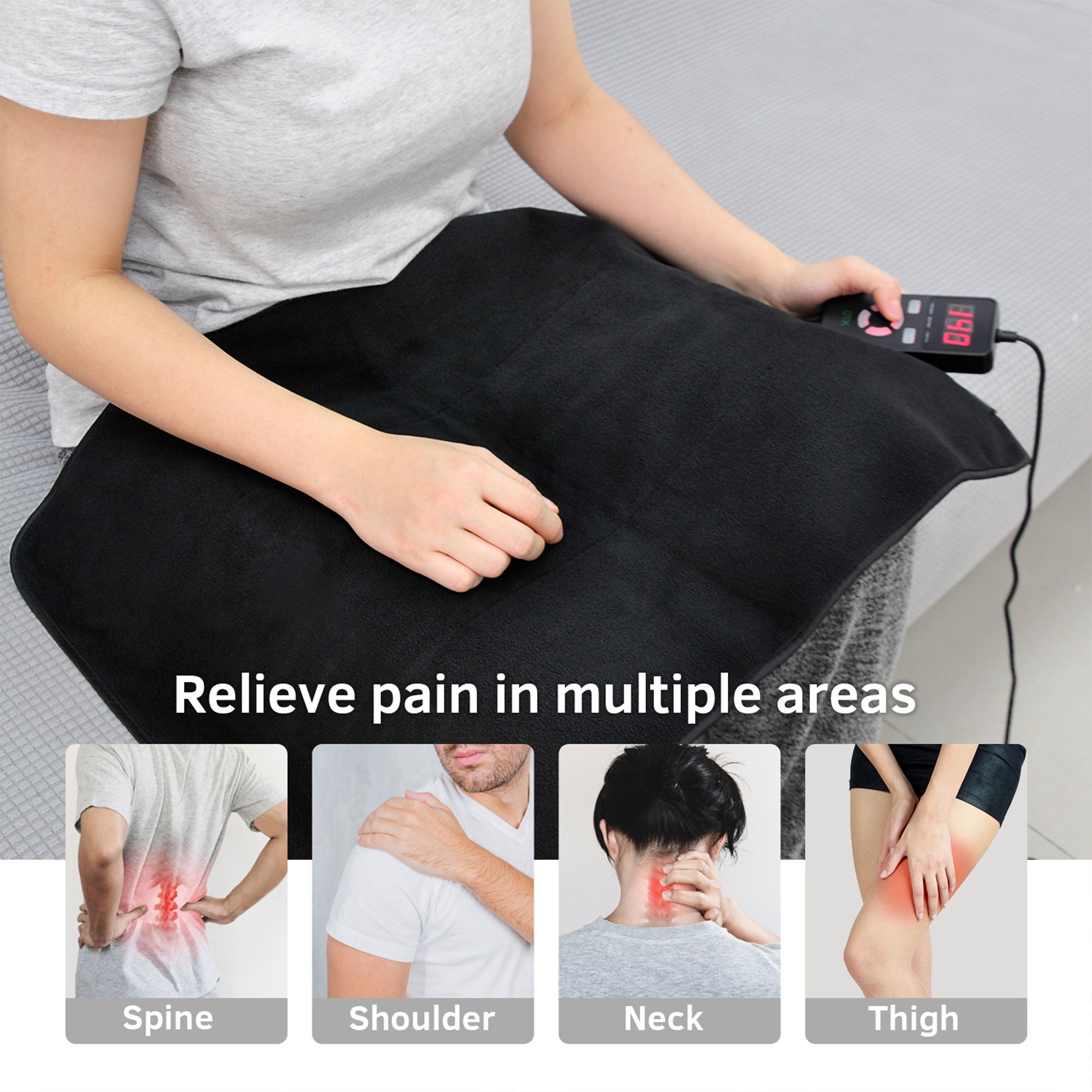 UTK 24x16" Far Infrared Heating Pad for Pain Relief with Smart Controller(Used) - VMInnovations